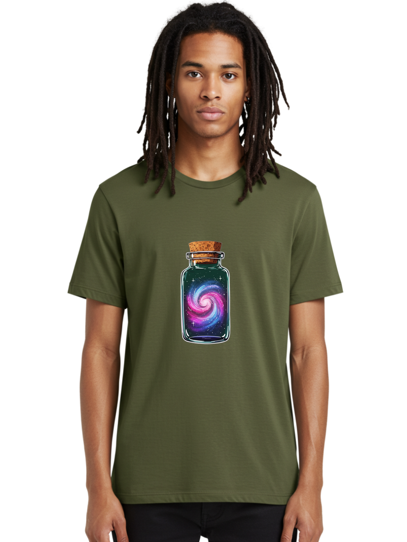 Galaxy-In-A-Jar-2 Men'S Graphic Tee, 100% Cotton, Comfortable Casual Summer Wear, Machine Washable, Vintage Camera, Old Camera, Antique Camera, Black Camera, Classic Photography, Photography Equipment, Nostalgic Device, Film Camera, Camera Art Baj015