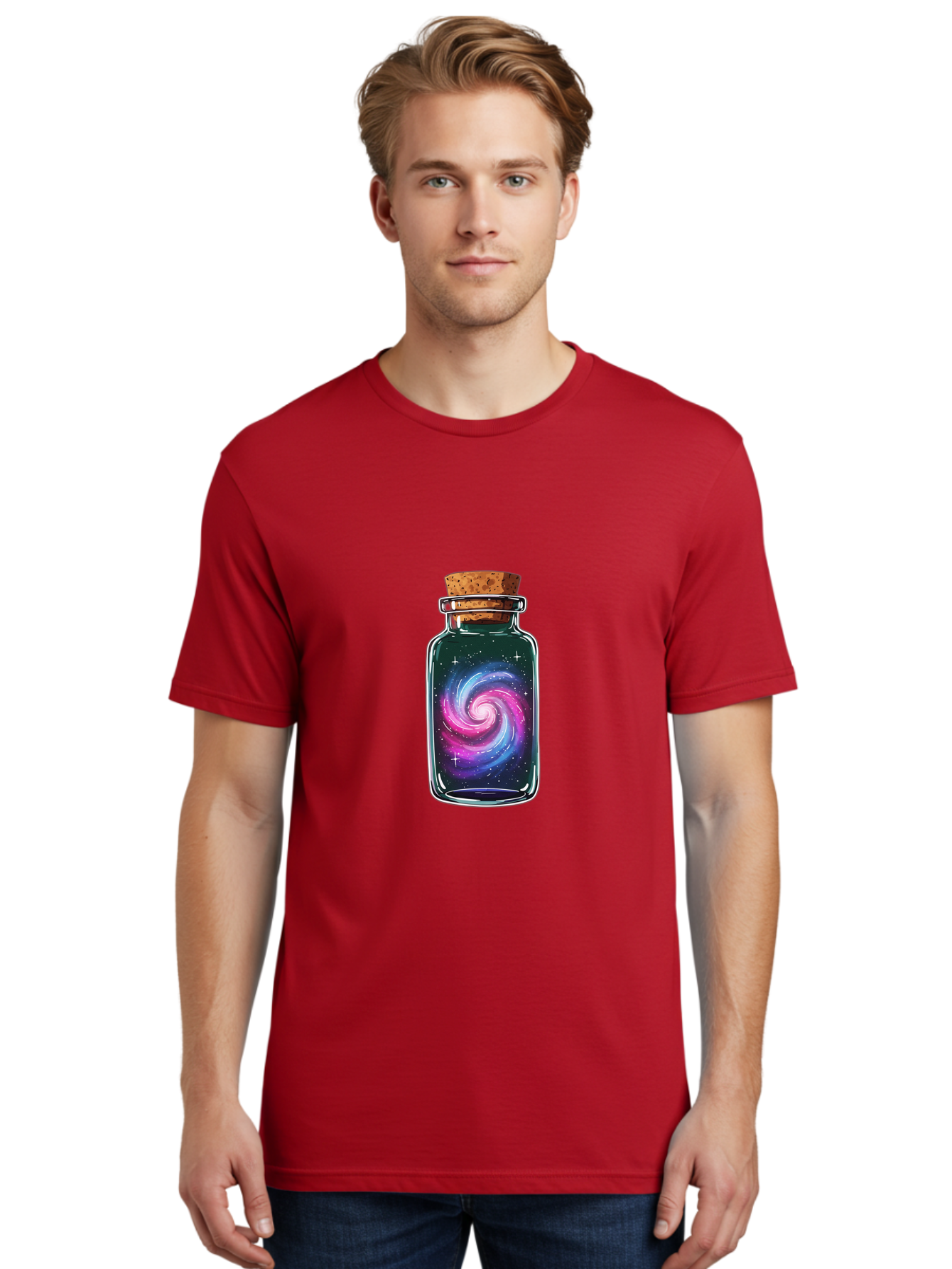 Galaxy-In-A-Jar-2 Men'S Graphic Tee, 100% Cotton, Comfortable Casual Summer Wear, Machine Washable, Vintage Camera, Old Camera, Antique Camera, Black Camera, Classic Photography, Photography Equipment, Nostalgic Device, Film Camera, Camera Art Baj015