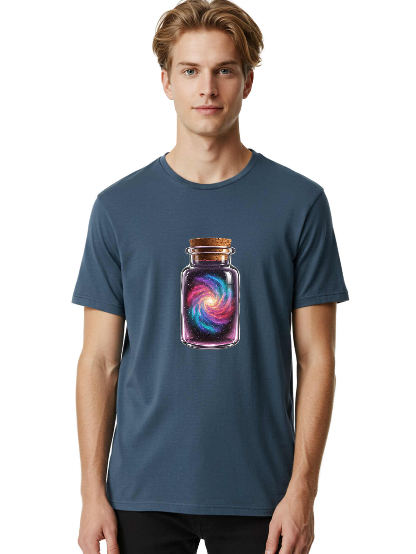 Galaxy-In-A-Jar-4 Men'S Graphic Tee, 100% Cotton, Comfortable Casual Summer Wear, Machine Washable, Vintage Camera, Old Camera, Antique Camera, Black Camera, Classic Photography, Photography Equipment, Nostalgic Device, Film Camera, Camera Art Baj017
