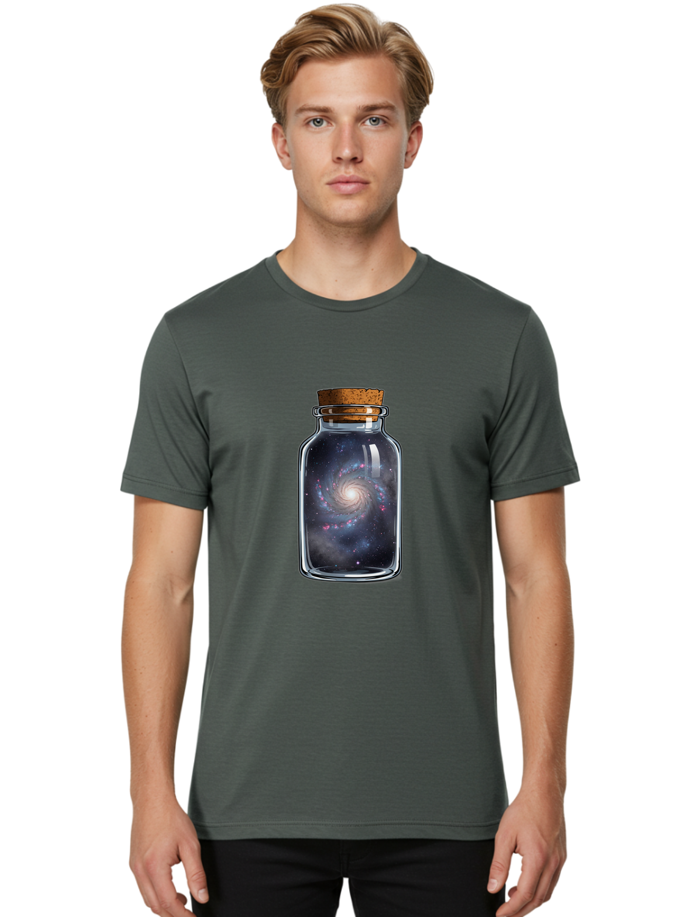Galaxy-In-A-Jar-5 Men'S Graphic Tee, 100% Cotton, Comfortable Casual Summer Wear, Machine Washable, Vintage Camera, Old Camera, Antique Camera, Black Camera, Classic Photography, Photography Equipment, Nostalgic Device, Film Camera, Camera Art Baj018