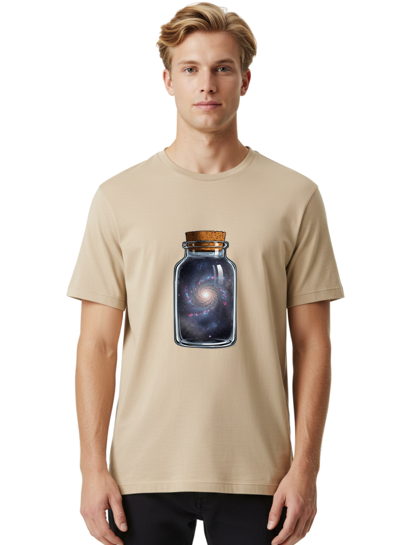 Galaxy-In-A-Jar-5 Men'S Graphic Tee, 100% Cotton, Comfortable Casual Summer Wear, Machine Washable, Vintage Camera, Old Camera, Antique Camera, Black Camera, Classic Photography, Photography Equipment, Nostalgic Device, Film Camera, Camera Art Baj018