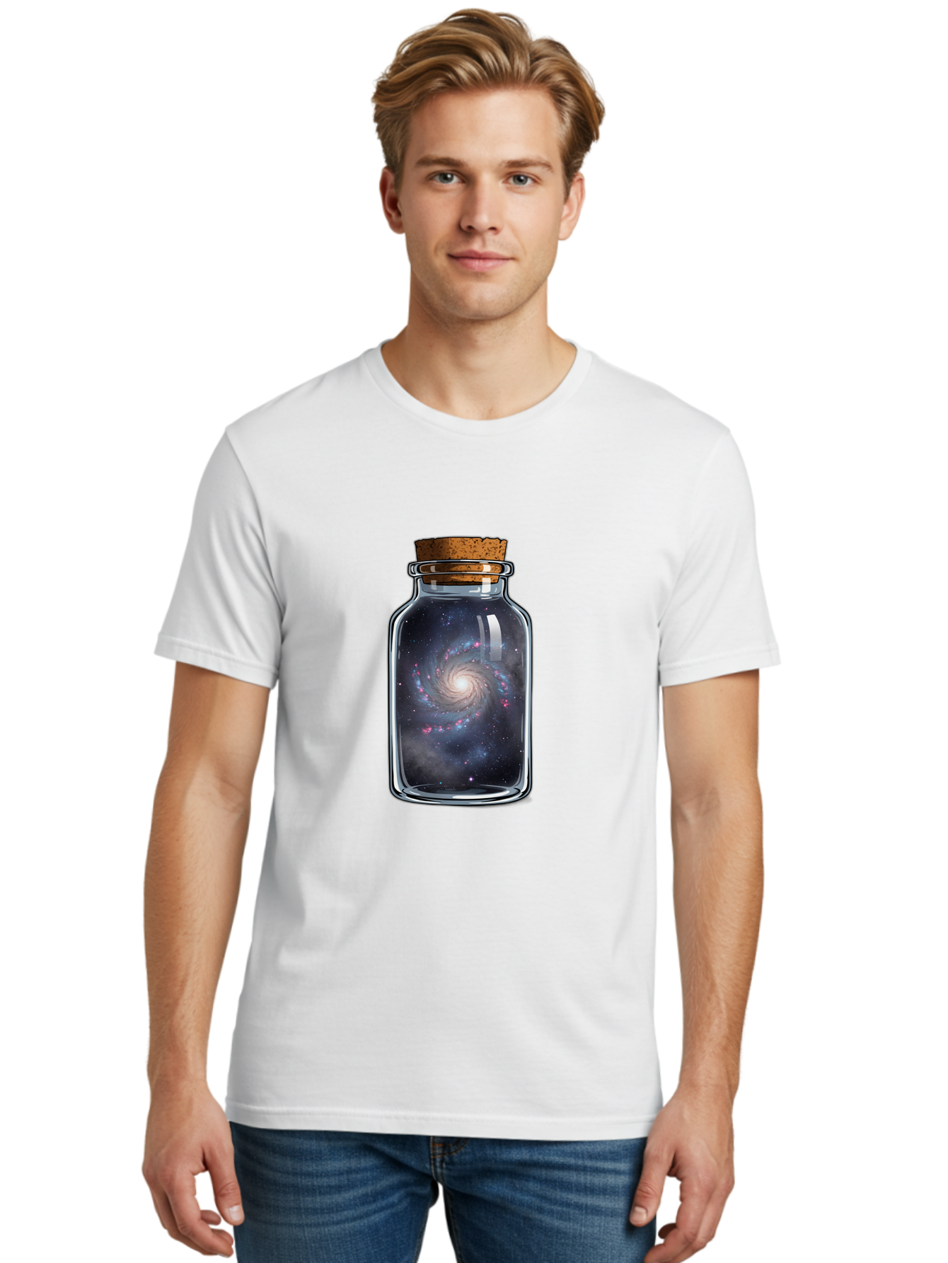 Galaxy-In-A-Jar-5 Men'S Graphic Tee, 100% Cotton, Comfortable Casual Summer Wear, Machine Washable, Vintage Camera, Old Camera, Antique Camera, Black Camera, Classic Photography, Photography Equipment, Nostalgic Device, Film Camera, Camera Art Baj018
