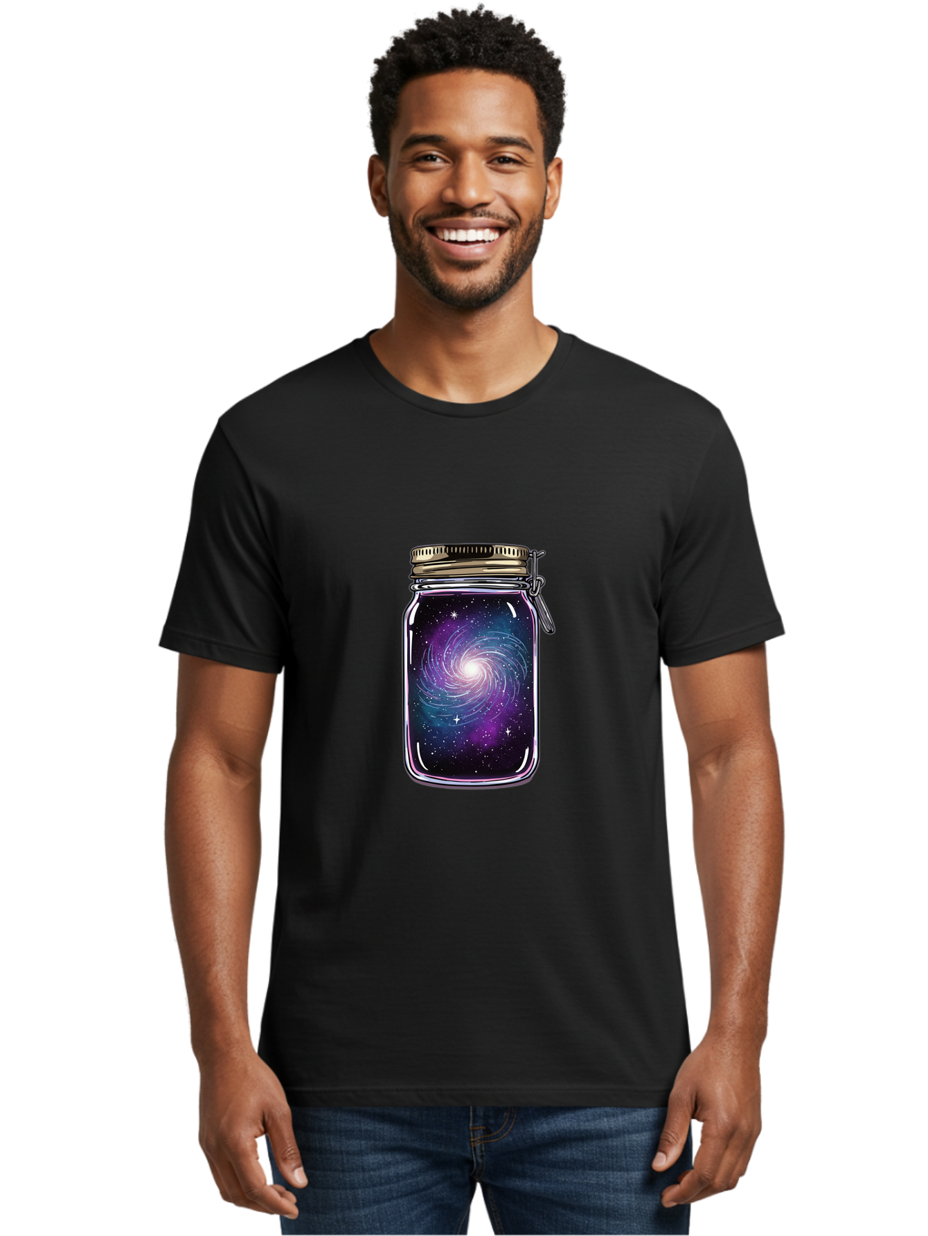 Galaxy-In-A-Jar Men'S Graphic Tee, 100% Cotton, Comfortable Casual Summer Wear, Machine Washable, Vintage Camera, Old Camera, Antique Camera, Black Camera, Classic Photography, Photography Equipment, Nostalgic Device, Film Camera, Camera Art Baj019