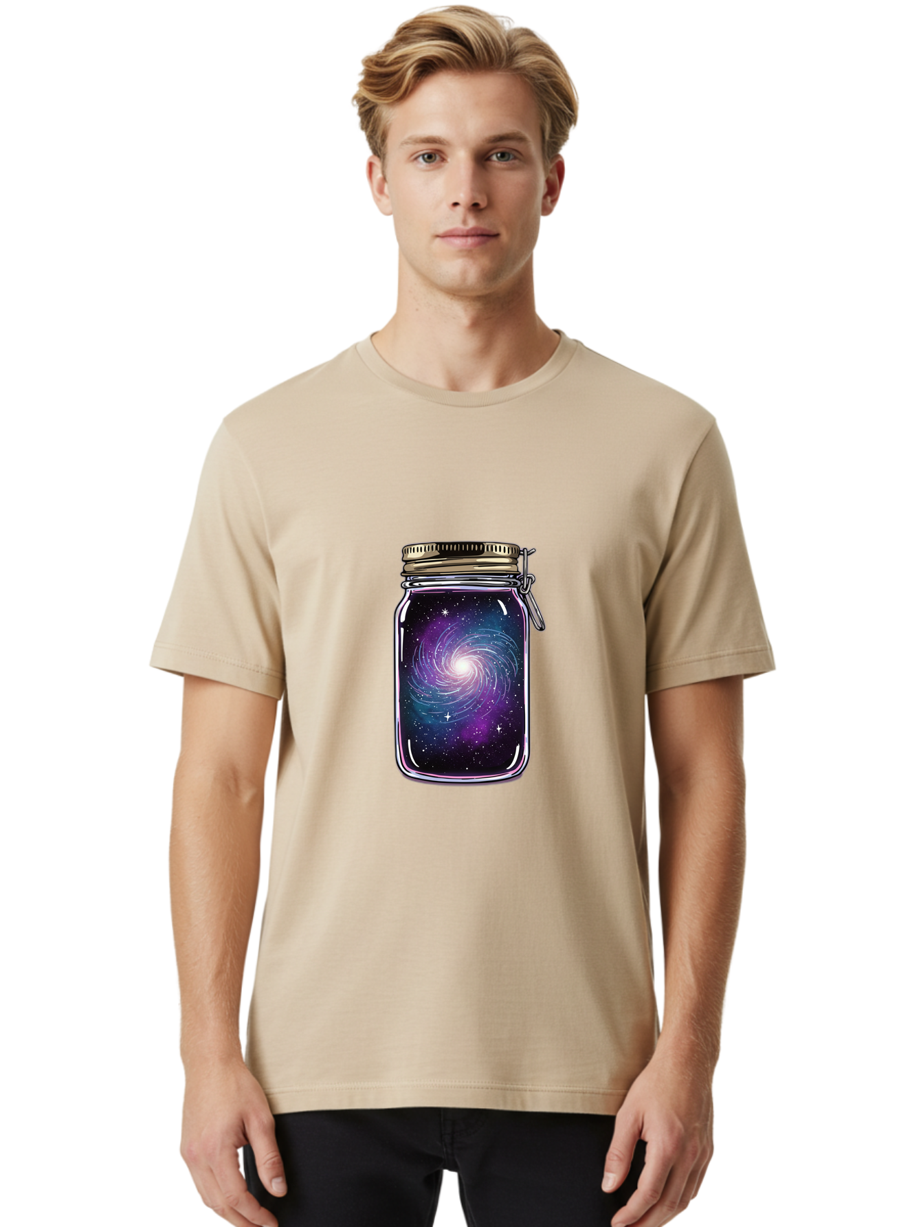 Galaxy-In-A-Jar Men'S Graphic Tee, 100% Cotton, Comfortable Casual Summer Wear, Machine Washable, Vintage Camera, Old Camera, Antique Camera, Black Camera, Classic Photography, Photography Equipment, Nostalgic Device, Film Camera, Camera Art Baj019
