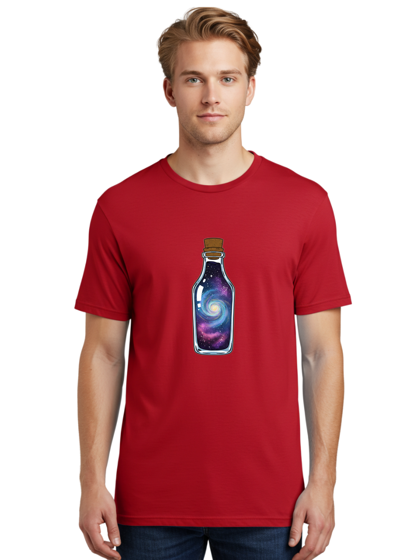 Galaxy-In-Bottle-10 Men'S Graphic Tee, 100% Cotton, Comfortable Casual Summer Wear, Machine Washable, Vintage Camera, Old Camera, Antique Camera, Black Camera, Classic Photography, Photography Equipment, Nostalgic Device, Film Camera, Baj021