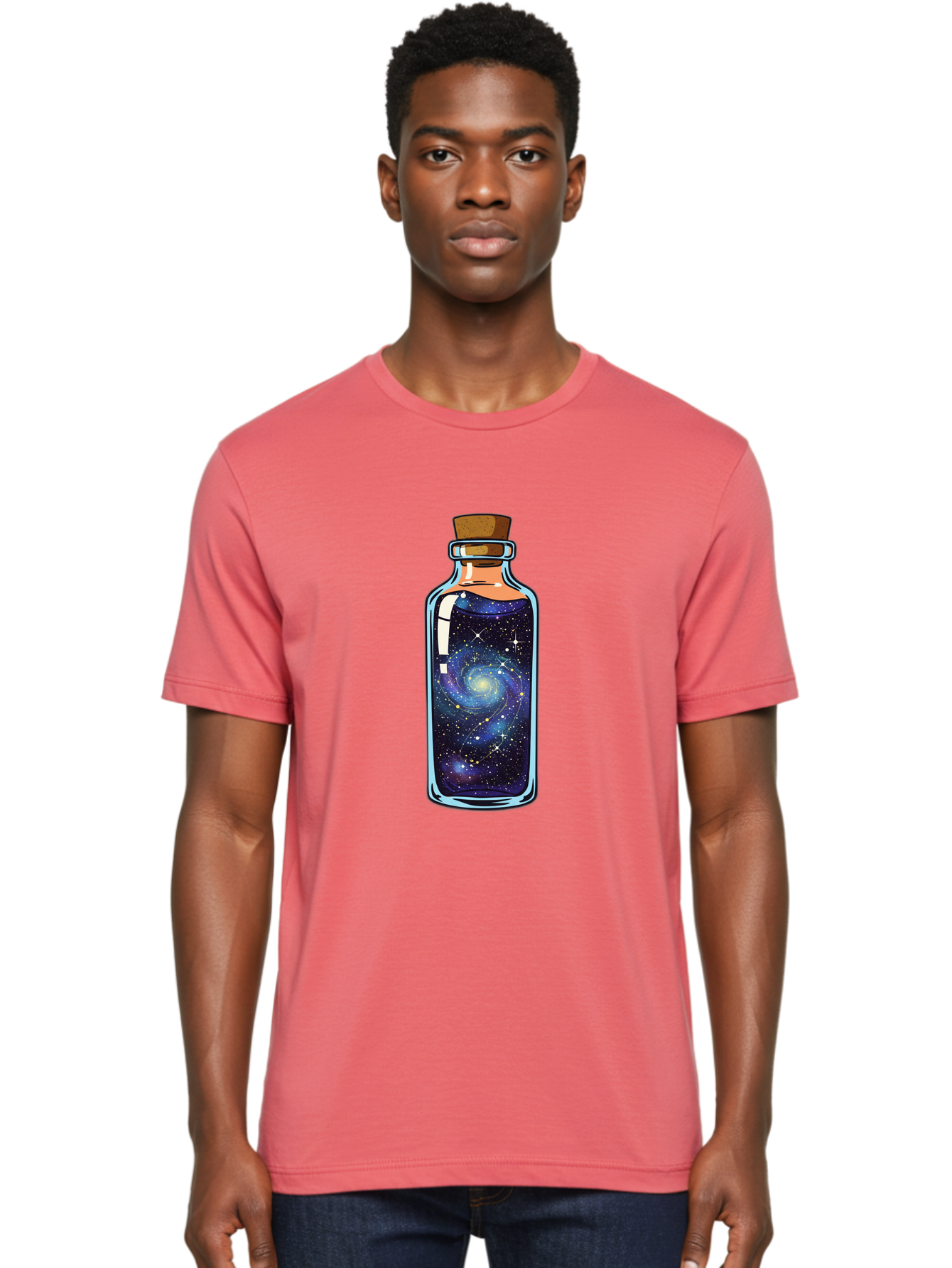 Galaxy-In-Bottle-11 Men'S Graphic Tee, 100% Cotton, Comfortable Casual Summer Wear, Machine Washable, Vintage Camera, Old Camera, Antique Camera, Black Camera, Classic Photography, Photography Equipment, Nostalgic Device, Film Camera, Baj022