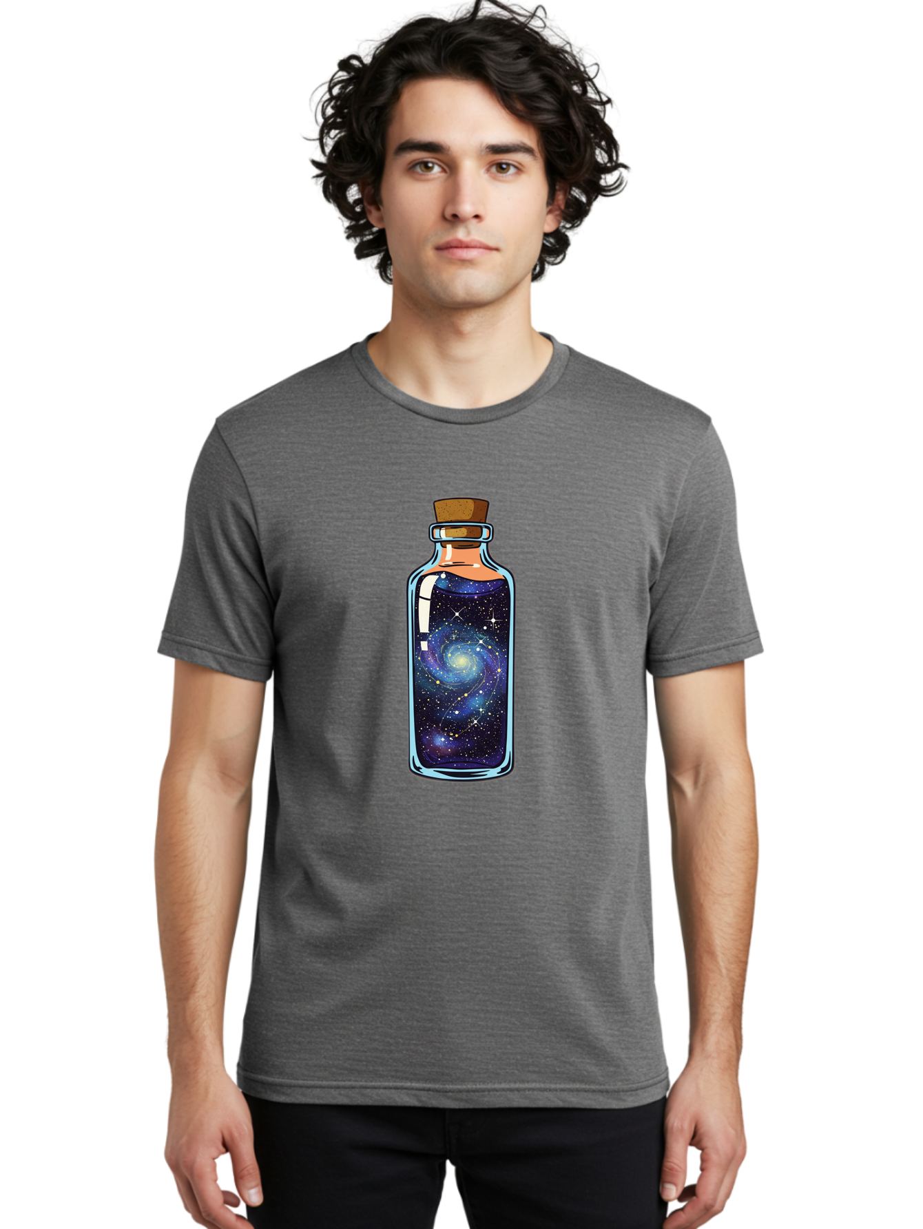 Galaxy-In-Bottle-11 Men'S Graphic Tee, 100% Cotton, Comfortable Casual Summer Wear, Machine Washable, Vintage Camera, Old Camera, Antique Camera, Black Camera, Classic Photography, Photography Equipment, Nostalgic Device, Film Camera, Baj022