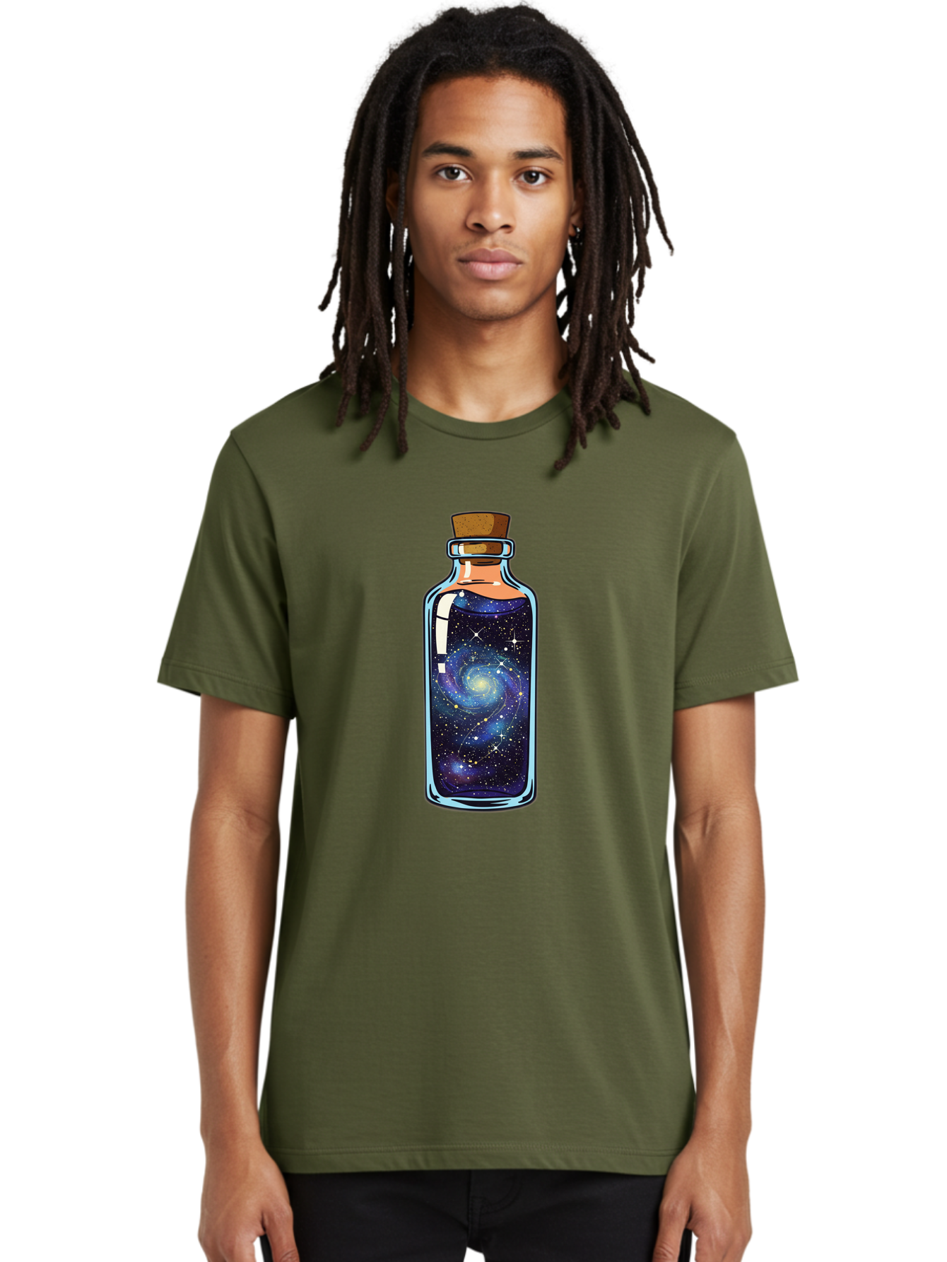 Galaxy-In-Bottle-11 Men'S Graphic Tee, 100% Cotton, Comfortable Casual Summer Wear, Machine Washable, Vintage Camera, Old Camera, Antique Camera, Black Camera, Classic Photography, Photography Equipment, Nostalgic Device, Film Camera, Baj022