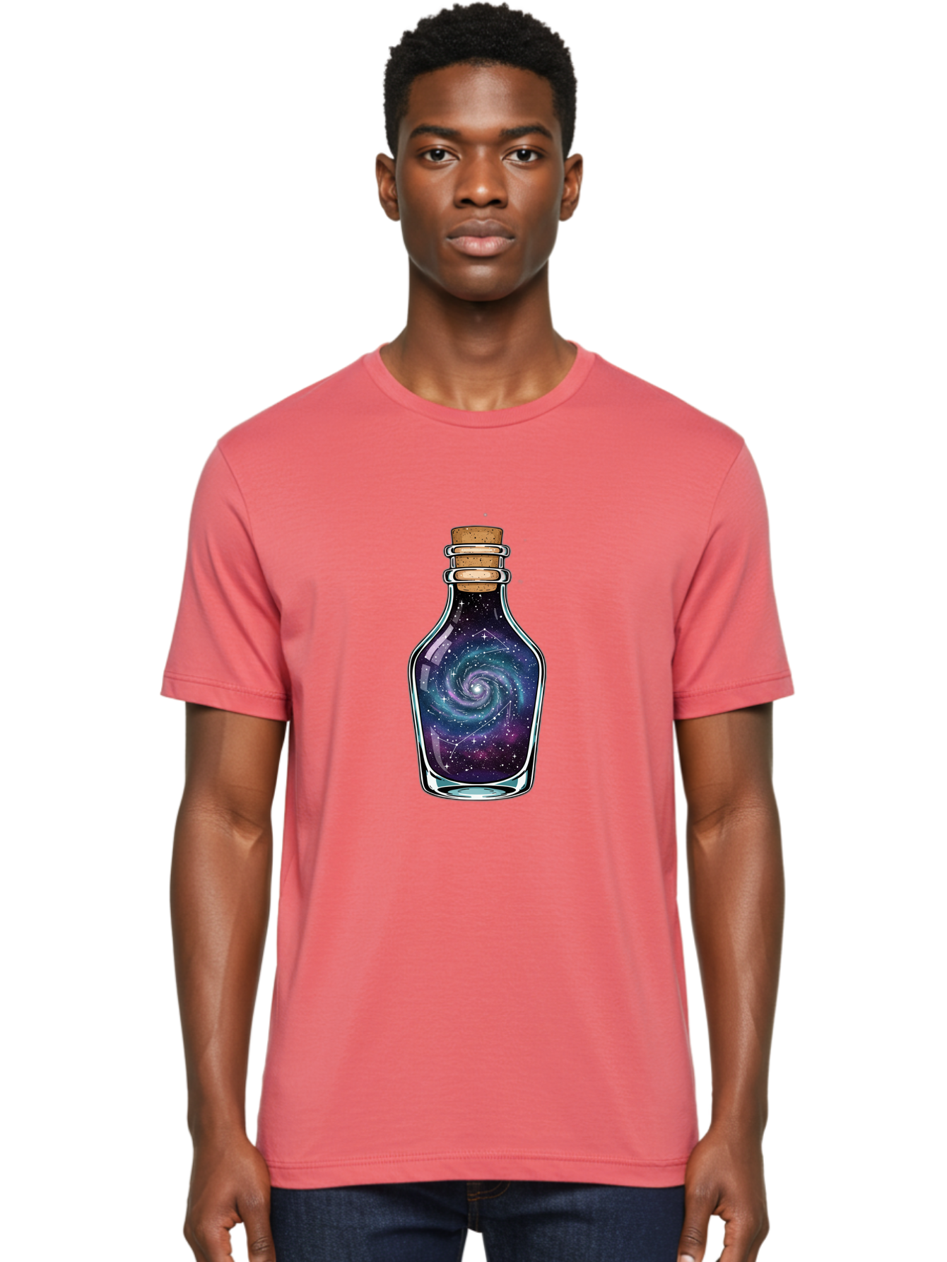 Galaxy-In-Bottle-12 Men'S Graphic Tee, 100% Cotton, Comfortable Casual Summer Wear, Machine Washable, Vintage Camera, Old Camera, Antique Camera, Black Camera, Classic Photography, Photography Equipment, Nostalgic Device, Film Camera, Baj023