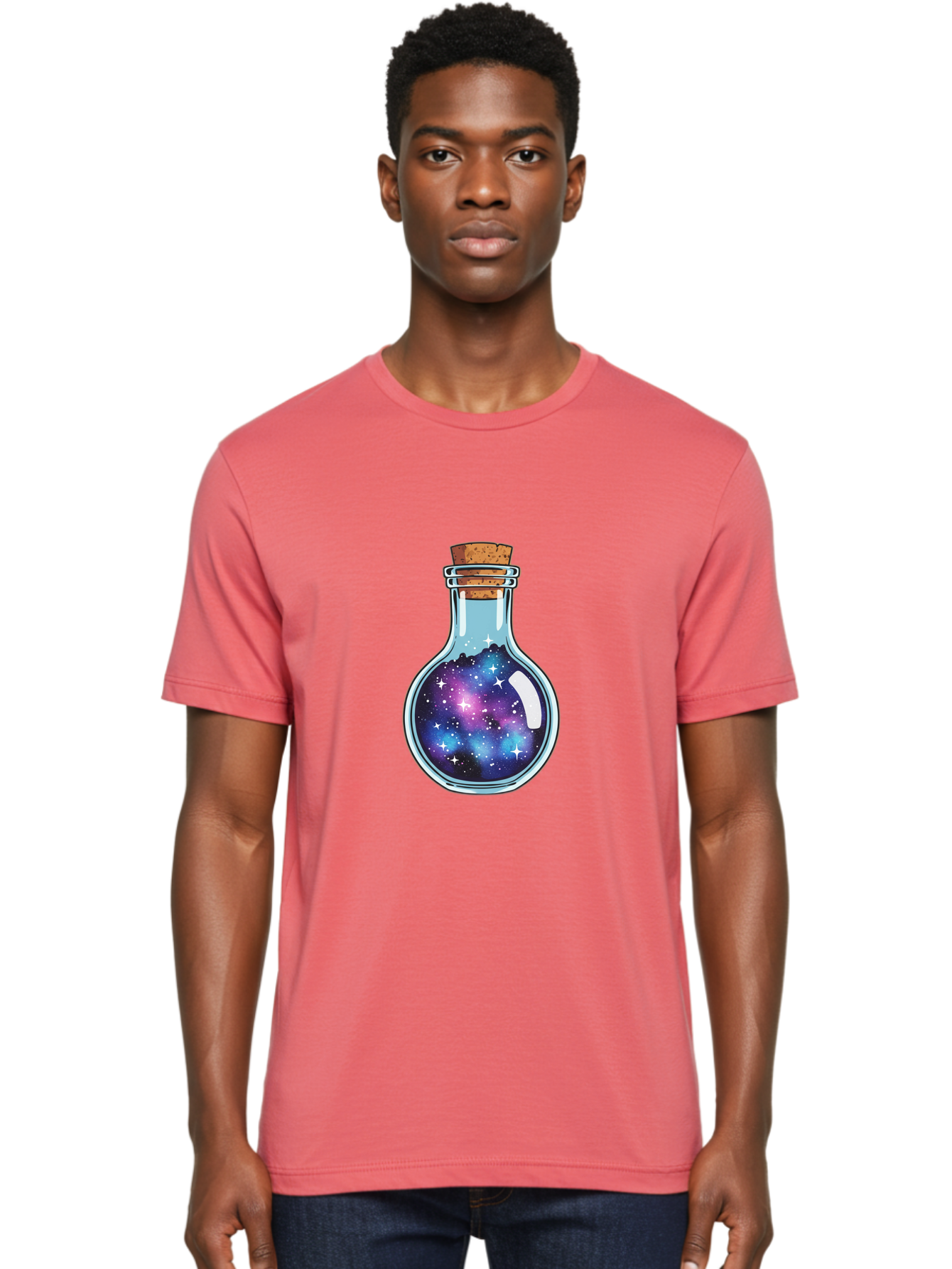 Galaxy-In-Bottle-13 Men'S Graphic Tee, 100% Cotton, Comfortable Casual Summer Wear, Machine Washable, Vintage Camera, Old Camera, Antique Camera, Black Camera, Classic Photography, Photography Equipment, Nostalgic Device, Film Camera, Baj024