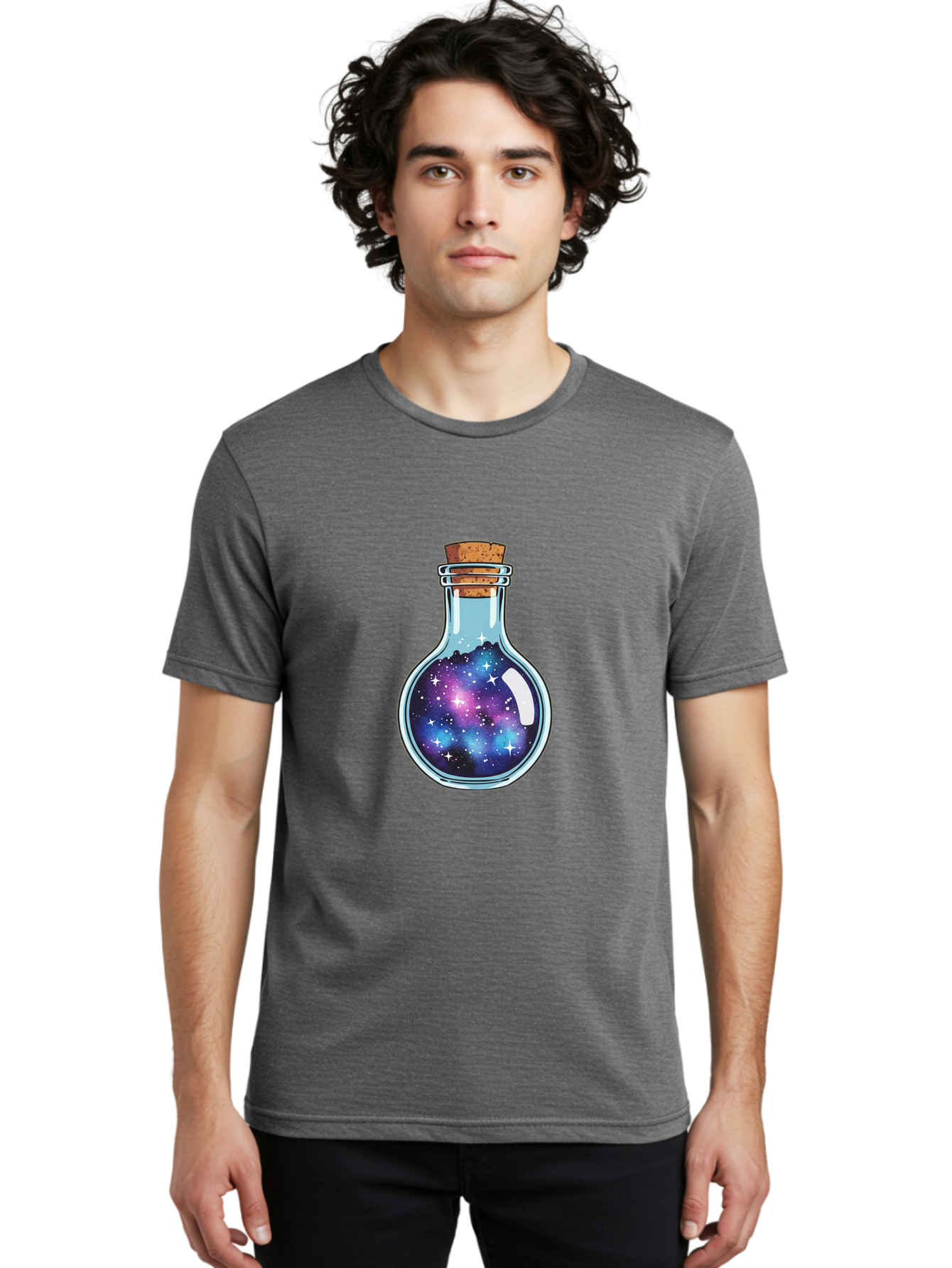 Galaxy-In-Bottle-13 Men'S Graphic Tee, 100% Cotton, Comfortable Casual Summer Wear, Machine Washable, Vintage Camera, Old Camera, Antique Camera, Black Camera, Classic Photography, Photography Equipment, Nostalgic Device, Film Camera, Baj024