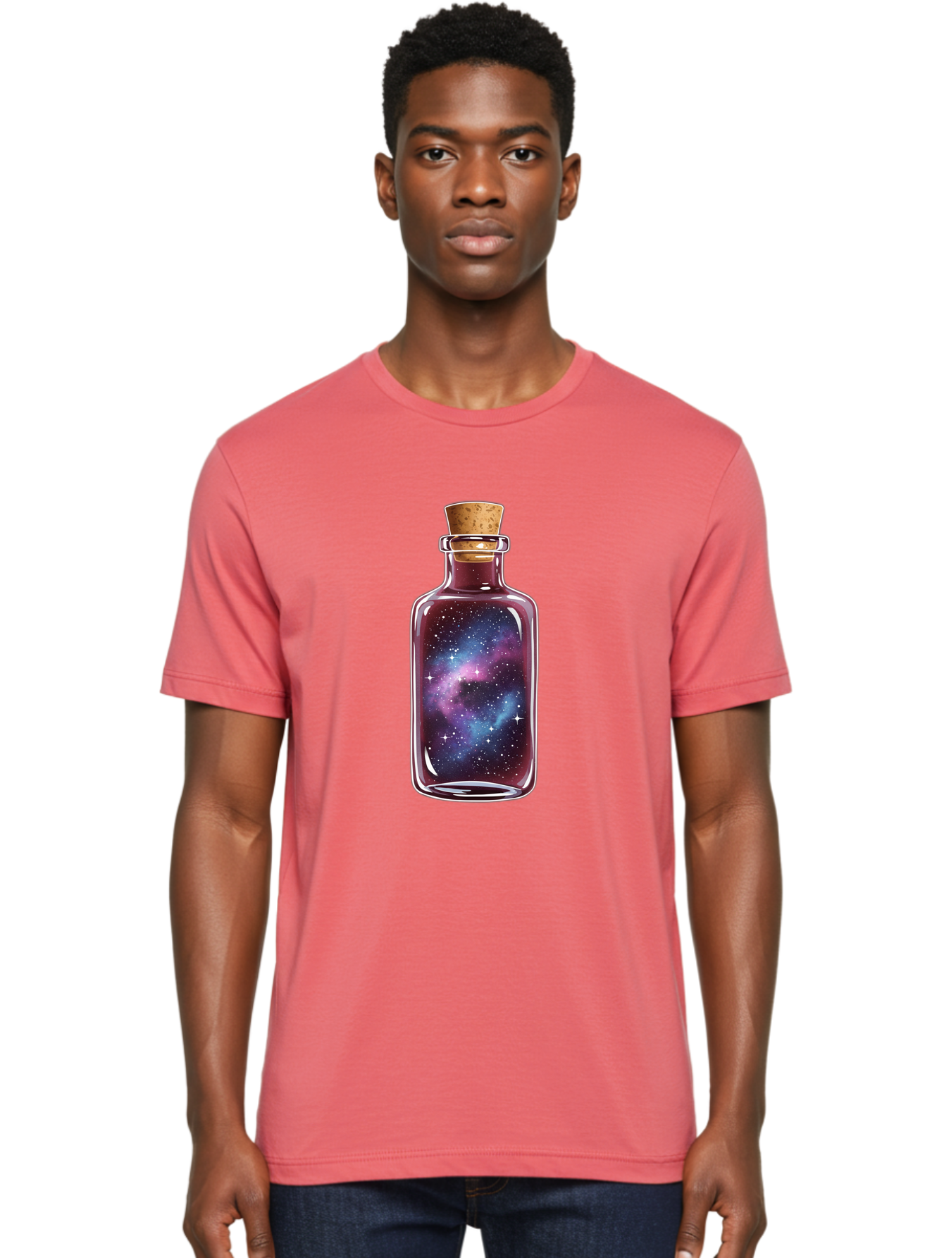 Galaxy-In-Bottle-14 Men'S Graphic Tee, 100% Cotton, Comfortable Casual Summer Wear, Machine Washable, Vintage Camera, Old Camera, Antique Camera, Black Camera, Classic Photography, Photography Equipment, Nostalgic Device, Film Camera, Baj025