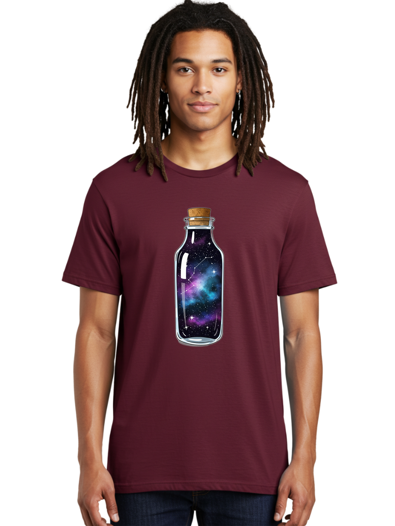 Galaxy-In-Bottle-15 Men'S Graphic Tee, 100% Cotton, Comfortable Casual Summer Wear, Machine Washable, Vintage Camera, Old Camera, Antique Camera, Black Camera, Classic Photography, Photography Equipment, Nostalgic Device, Film Camera, Baj026