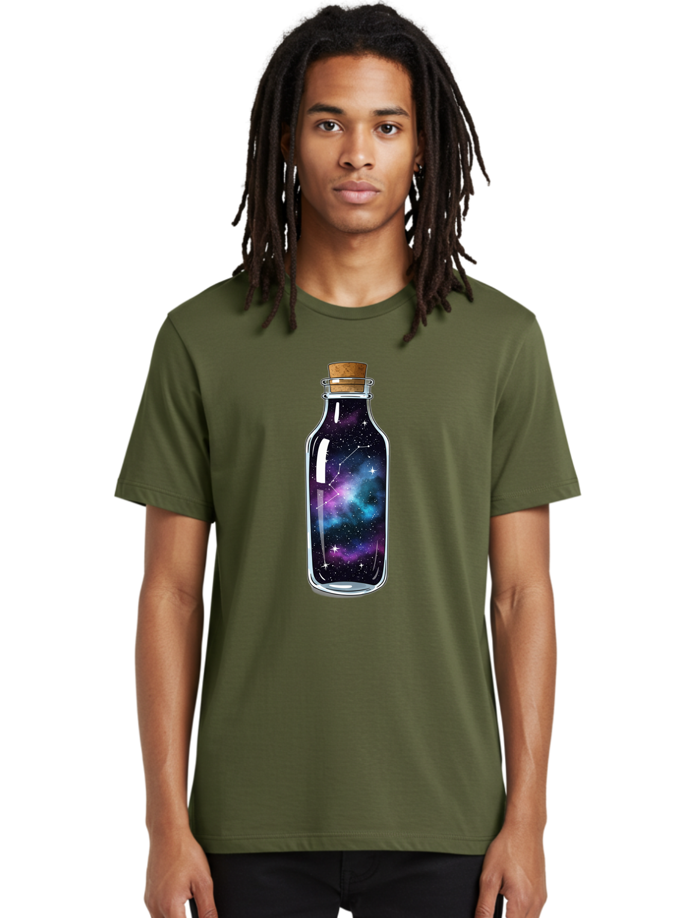 Galaxy-In-Bottle-15 Men'S Graphic Tee, 100% Cotton, Comfortable Casual Summer Wear, Machine Washable, Vintage Camera, Old Camera, Antique Camera, Black Camera, Classic Photography, Photography Equipment, Nostalgic Device, Film Camera, Baj026