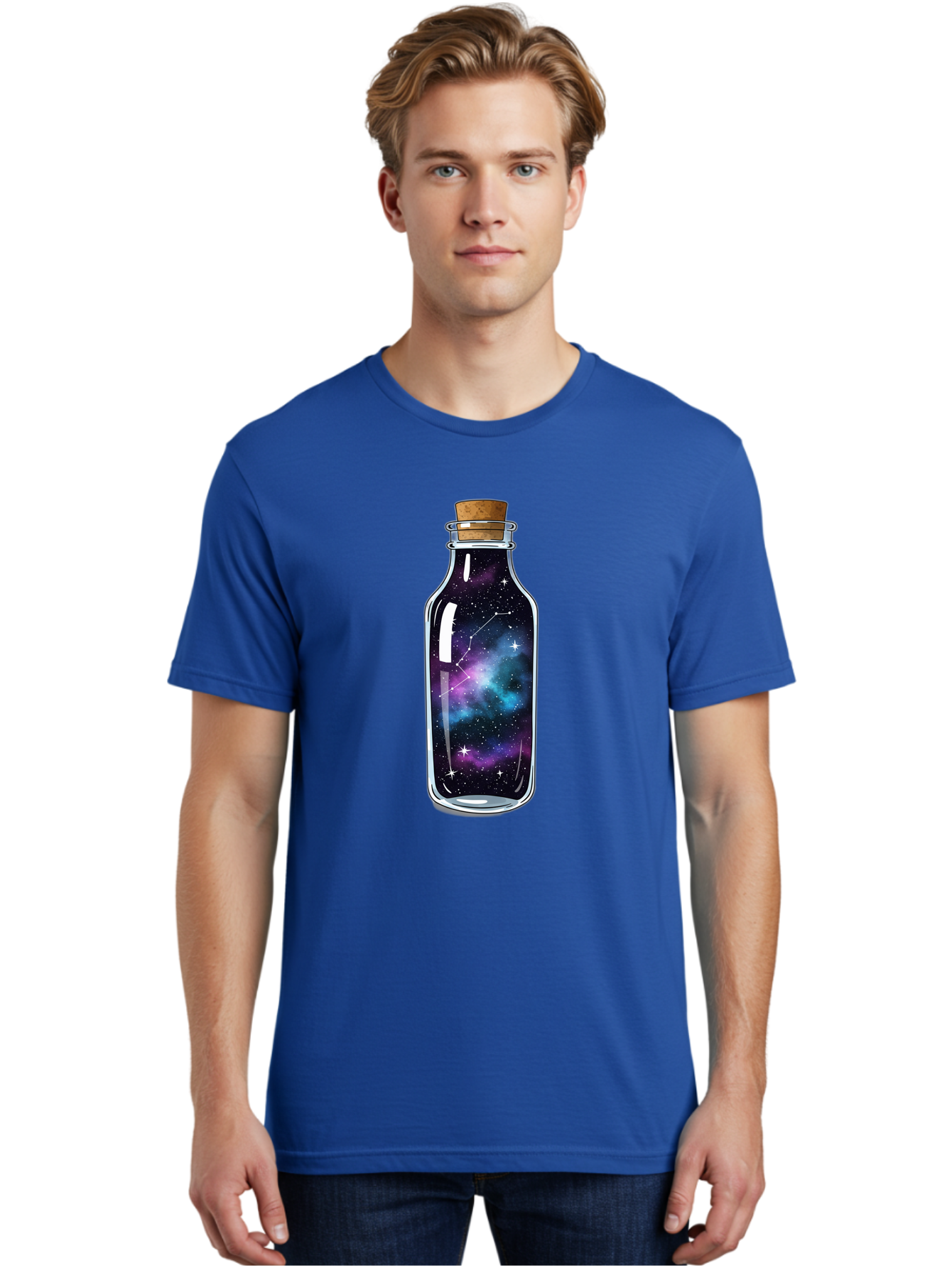 Galaxy-In-Bottle-15 Men'S Graphic Tee, 100% Cotton, Comfortable Casual Summer Wear, Machine Washable, Vintage Camera, Old Camera, Antique Camera, Black Camera, Classic Photography, Photography Equipment, Nostalgic Device, Film Camera, Baj026
