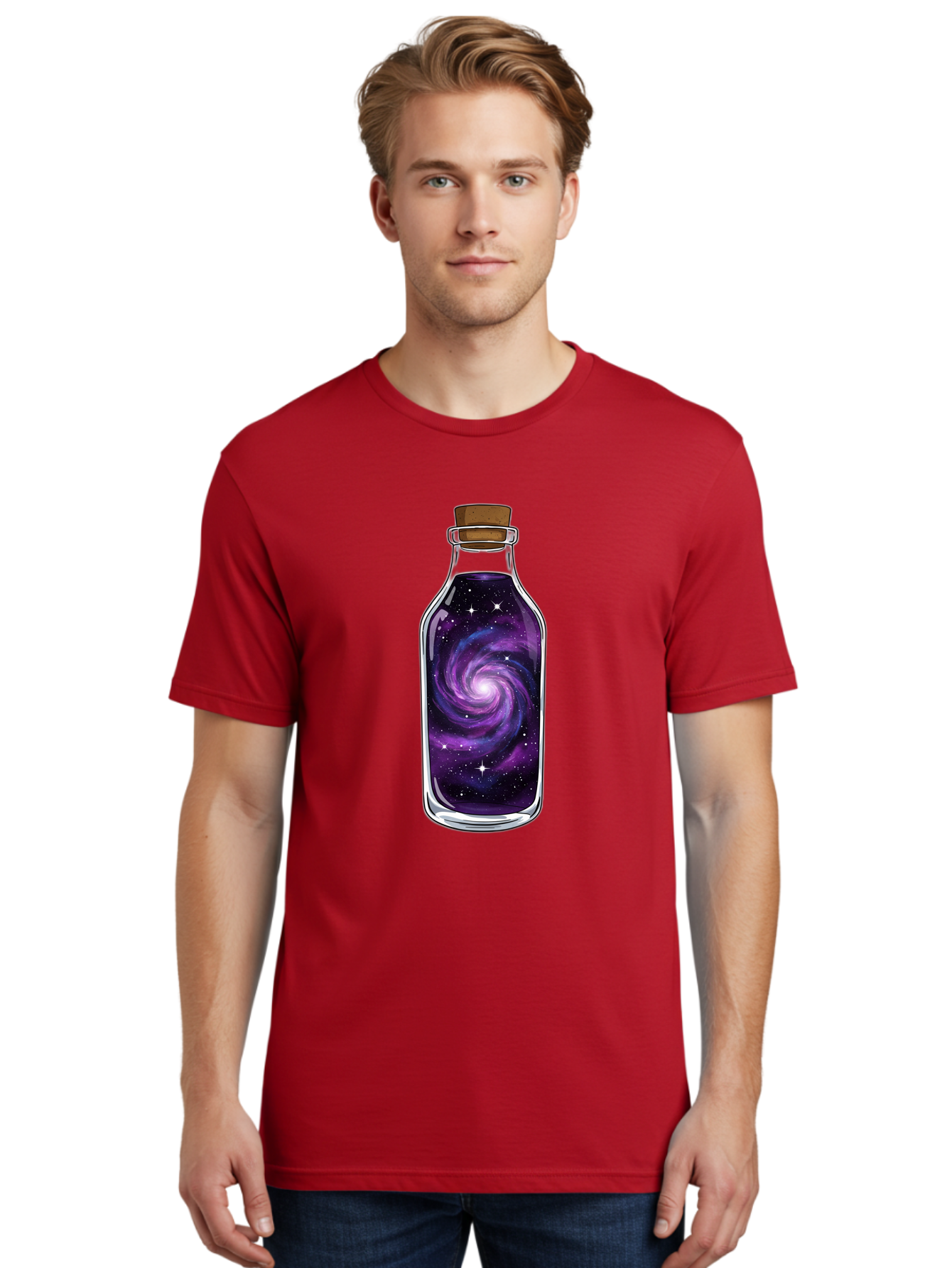 Galaxy-In-Bottle-16 Men'S Graphic Tee, 100% Cotton, Comfortable Casual Summer Wear, Machine Washable, Vintage Camera, Old Camera, Antique Camera, Black Camera, Classic Photography, Photography Equipment, Nostalgic Device, Film Camera, Baj027
