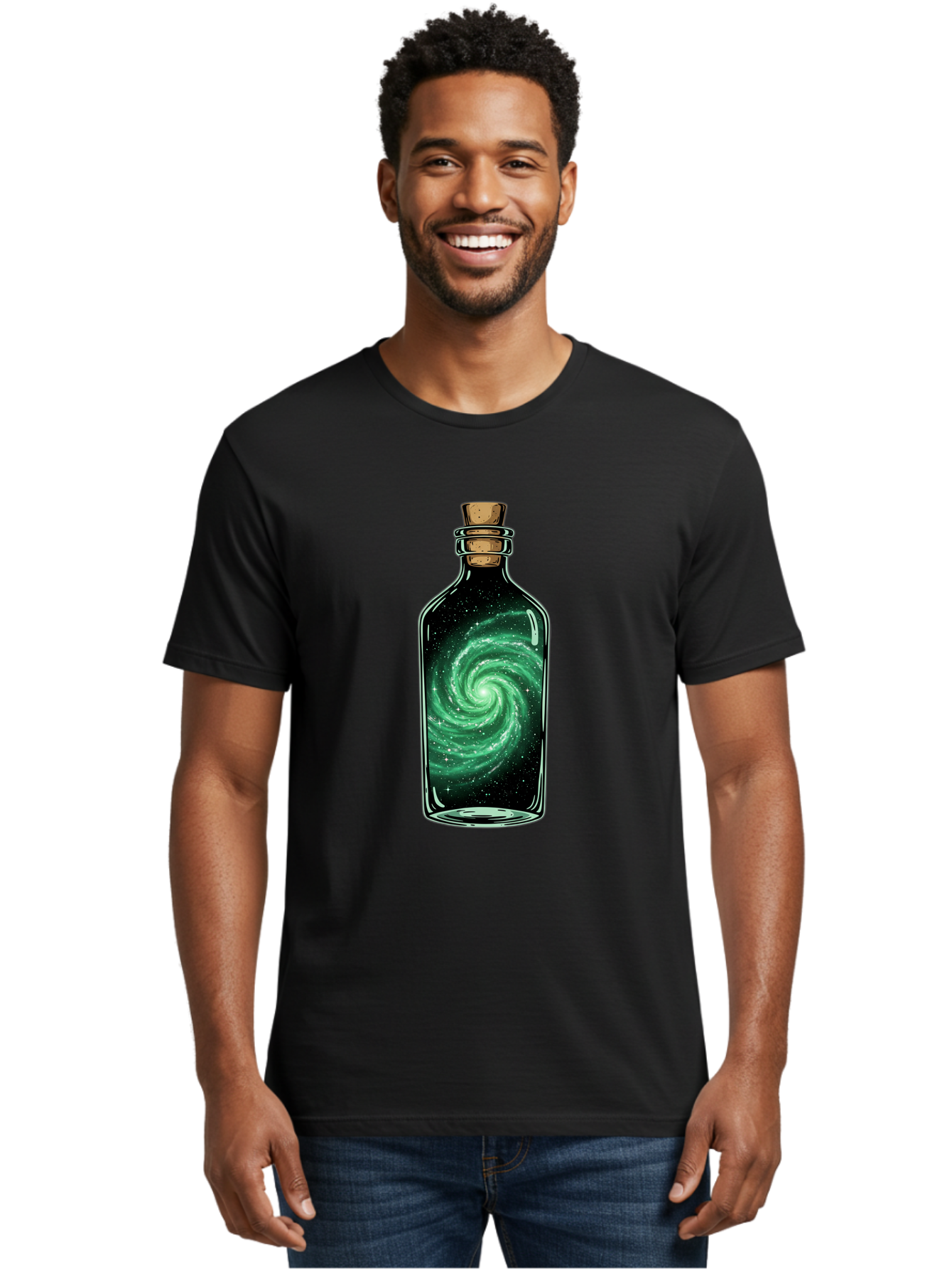 Galaxy-In-Bottle-17 Men'S Graphic Tee, 100% Cotton, Comfortable Casual Summer Wear, Machine Washable, Vintage Camera, Old Camera, Antique Camera, Black Camera, Classic Photography, Photography Equipment, Nostalgic Device, Film Camera, Baj028