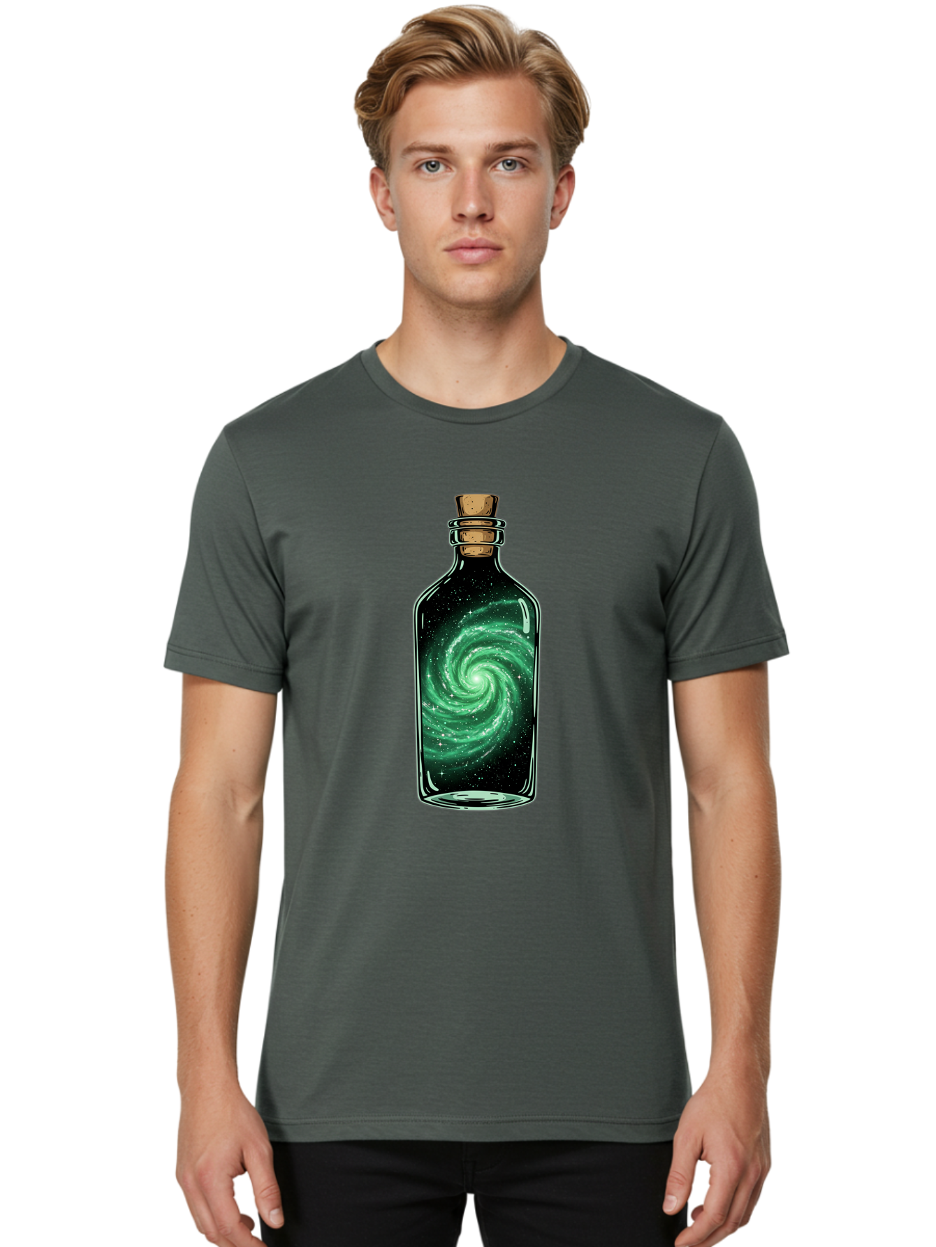 Galaxy-In-Bottle-17 Men'S Graphic Tee, 100% Cotton, Comfortable Casual Summer Wear, Machine Washable, Vintage Camera, Old Camera, Antique Camera, Black Camera, Classic Photography, Photography Equipment, Nostalgic Device, Film Camera, Baj028