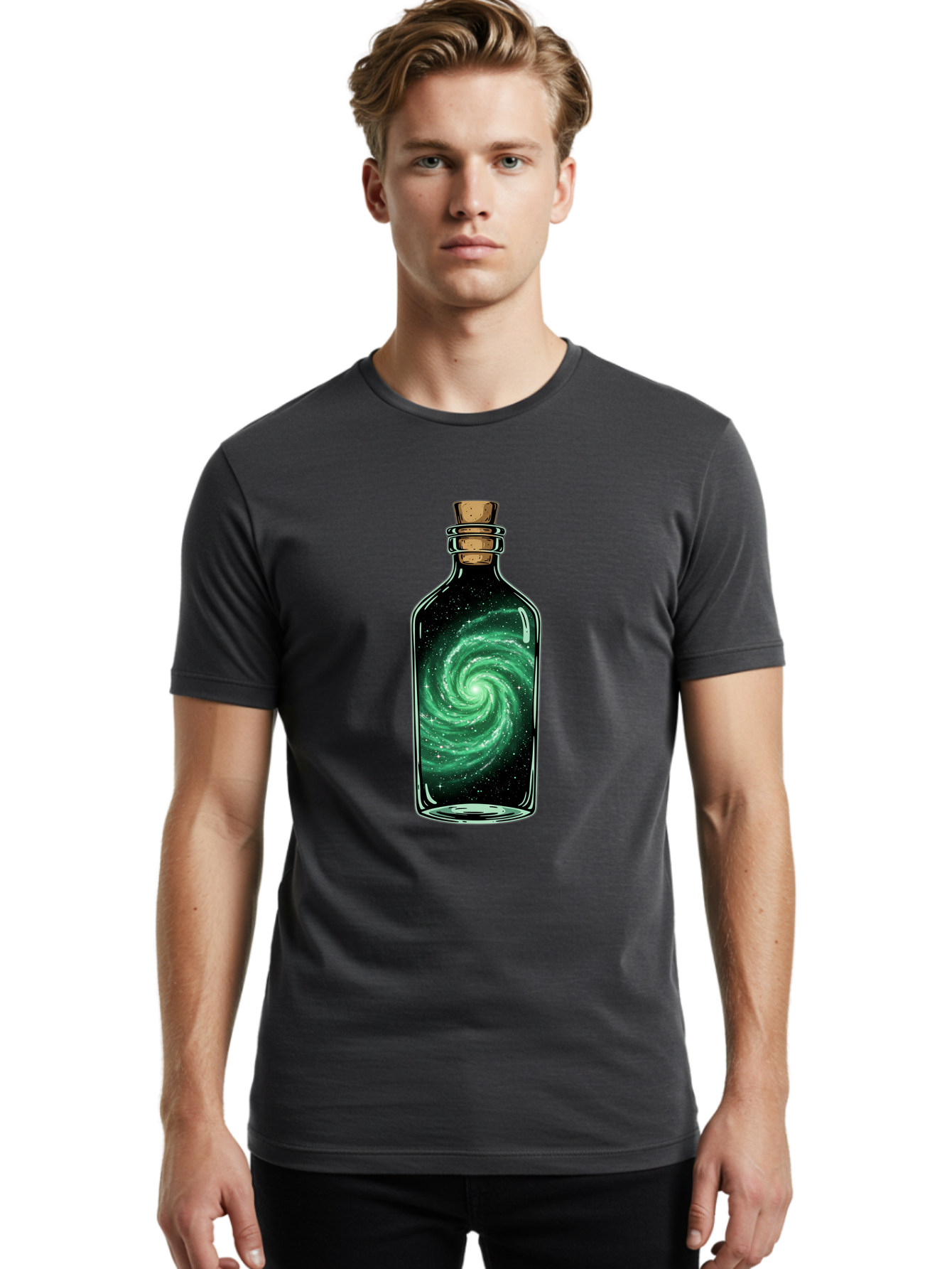 Galaxy-In-Bottle-17 Men'S Graphic Tee, 100% Cotton, Comfortable Casual Summer Wear, Machine Washable, Vintage Camera, Old Camera, Antique Camera, Black Camera, Classic Photography, Photography Equipment, Nostalgic Device, Film Camera, Baj028