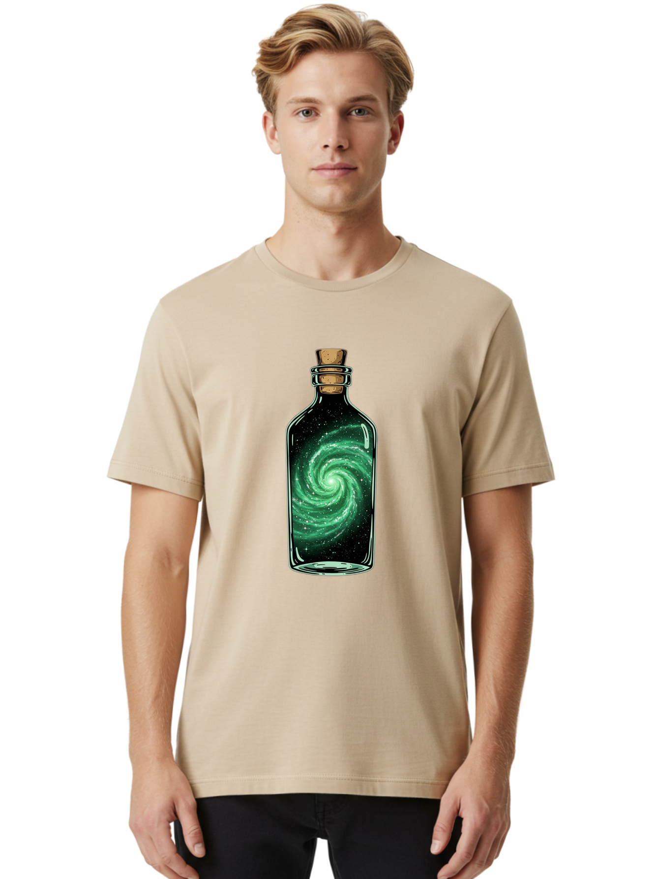 Galaxy-In-Bottle-17 Men'S Graphic Tee, 100% Cotton, Comfortable Casual Summer Wear, Machine Washable, Vintage Camera, Old Camera, Antique Camera, Black Camera, Classic Photography, Photography Equipment, Nostalgic Device, Film Camera, Baj028