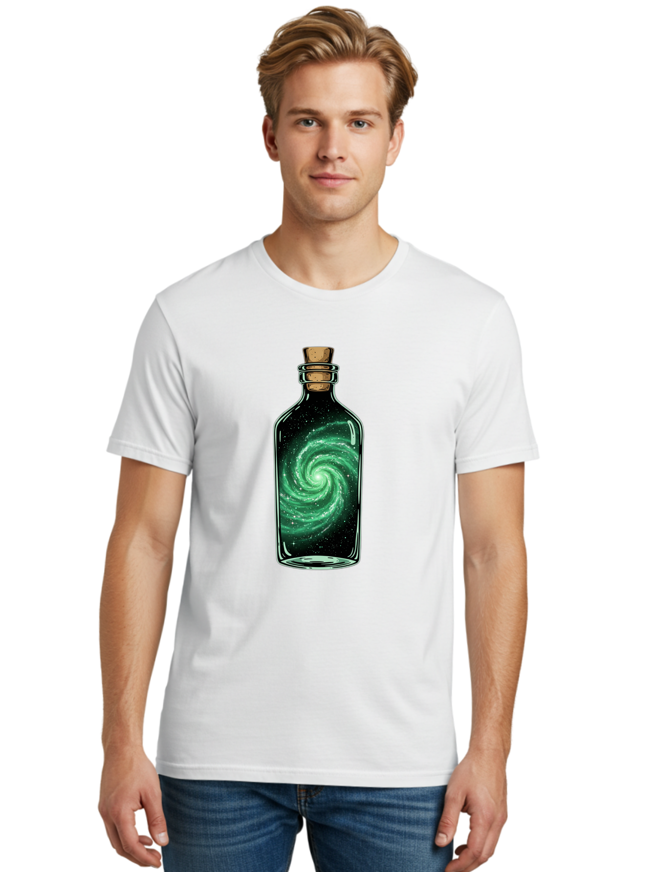 Galaxy-In-Bottle-17 Men'S Graphic Tee, 100% Cotton, Comfortable Casual Summer Wear, Machine Washable, Vintage Camera, Old Camera, Antique Camera, Black Camera, Classic Photography, Photography Equipment, Nostalgic Device, Film Camera, Baj028