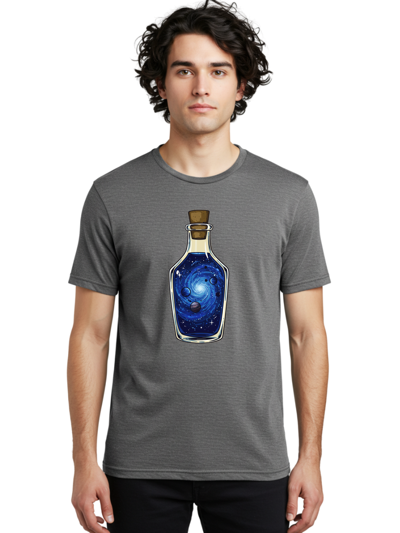 Galaxy-In-Bottle-18 Men'S Graphic Tee, 100% Cotton, Comfortable Casual Summer Wear, Machine Washable, Vintage Camera, Old Camera, Antique Camera, Black Camera, Classic Photography, Photography Equipment, Nostalgic Device, Film Camera, Baj029