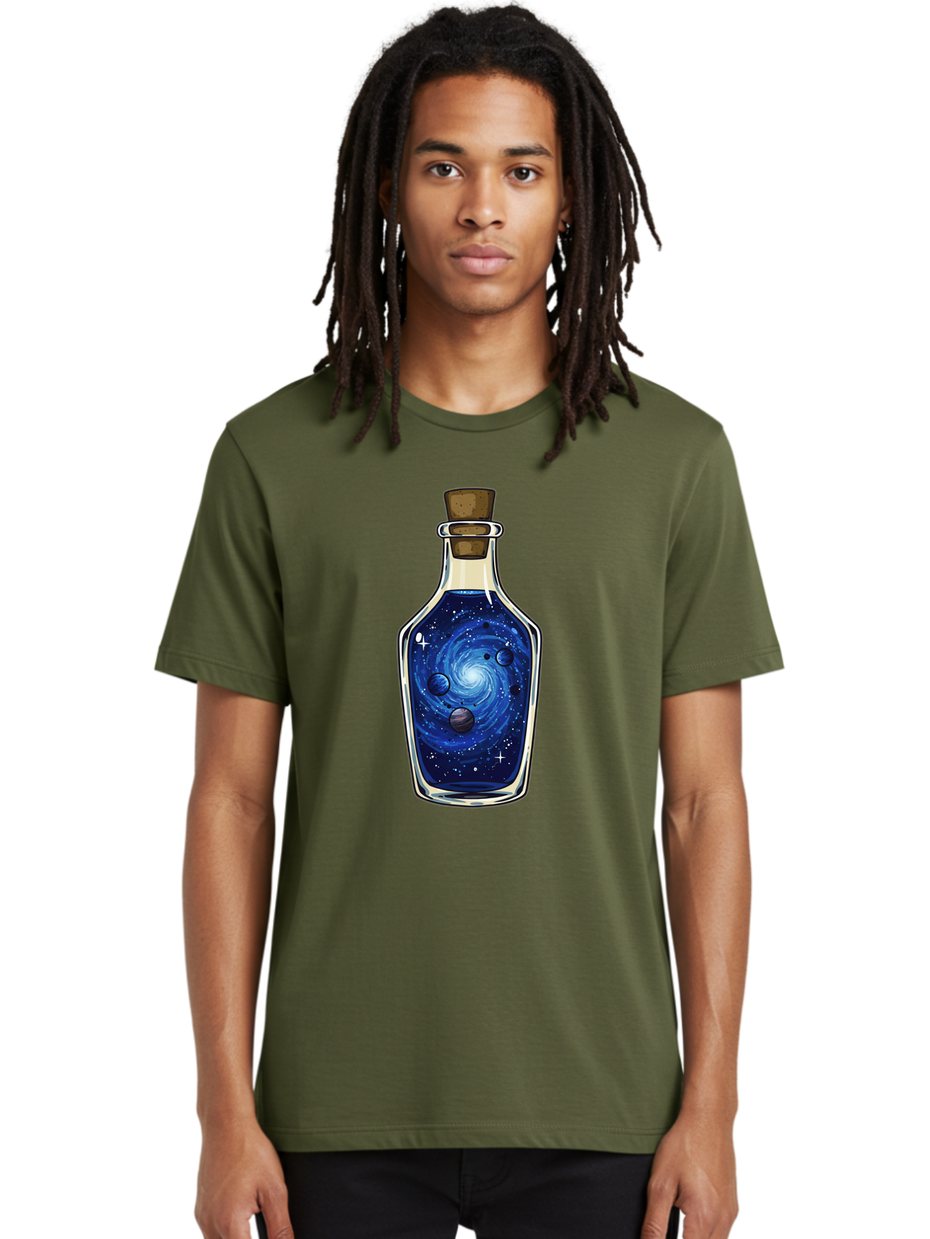 Galaxy-In-Bottle-18 Men'S Graphic Tee, 100% Cotton, Comfortable Casual Summer Wear, Machine Washable, Vintage Camera, Old Camera, Antique Camera, Black Camera, Classic Photography, Photography Equipment, Nostalgic Device, Film Camera, Baj029