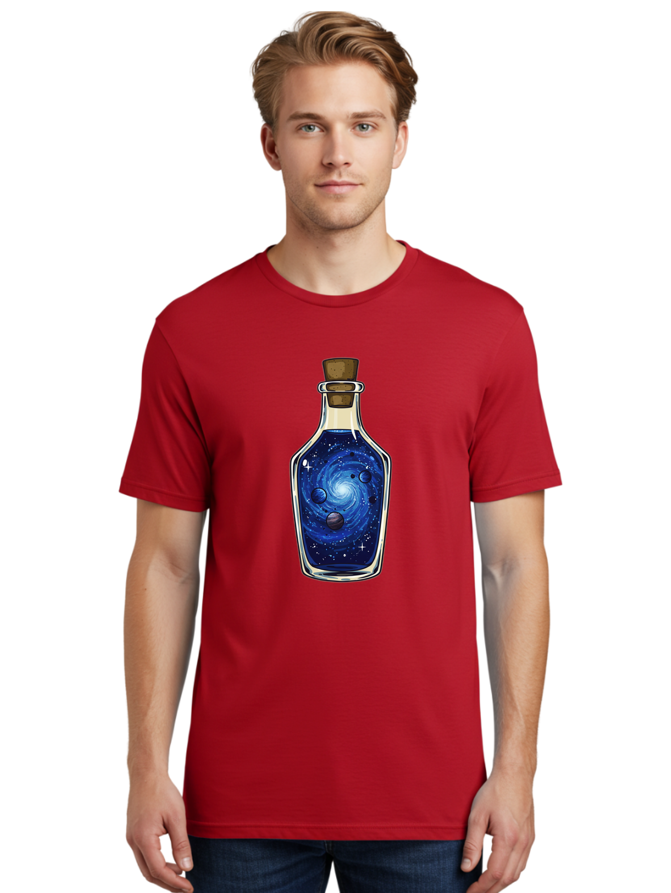 Galaxy-In-Bottle-18 Men'S Graphic Tee, 100% Cotton, Comfortable Casual Summer Wear, Machine Washable, Vintage Camera, Old Camera, Antique Camera, Black Camera, Classic Photography, Photography Equipment, Nostalgic Device, Film Camera, Baj029