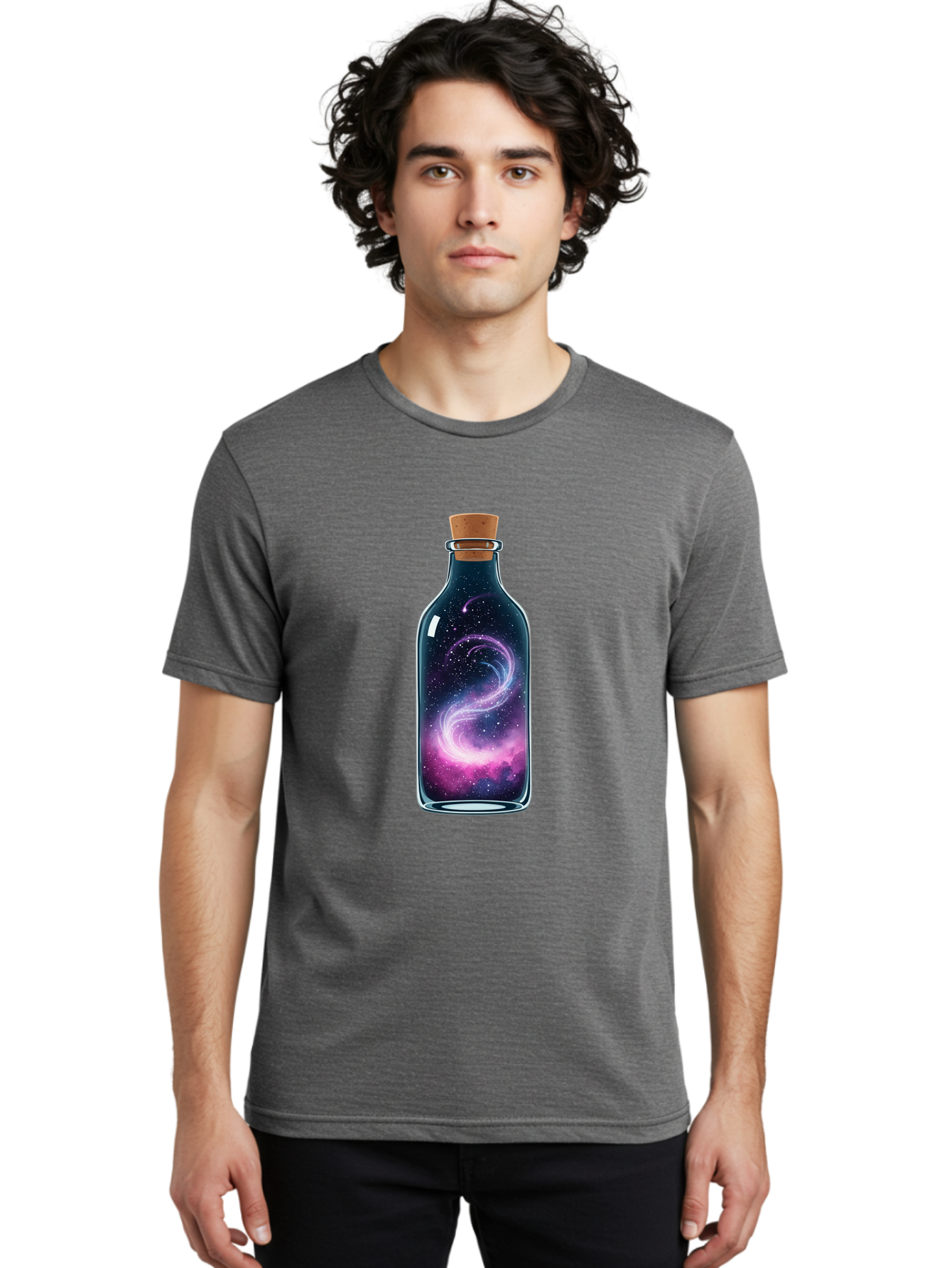 Galaxy-In-Bottle-20 Men'S Graphic Tee, 100% Cotton, Comfortable Casual Summer Wear, Machine Washable, Vintage Camera, Old Camera, Antique Camera, Black Camera, Classic Photography, Photography Equipment, Nostalgic Device, Film Camera, Baj032