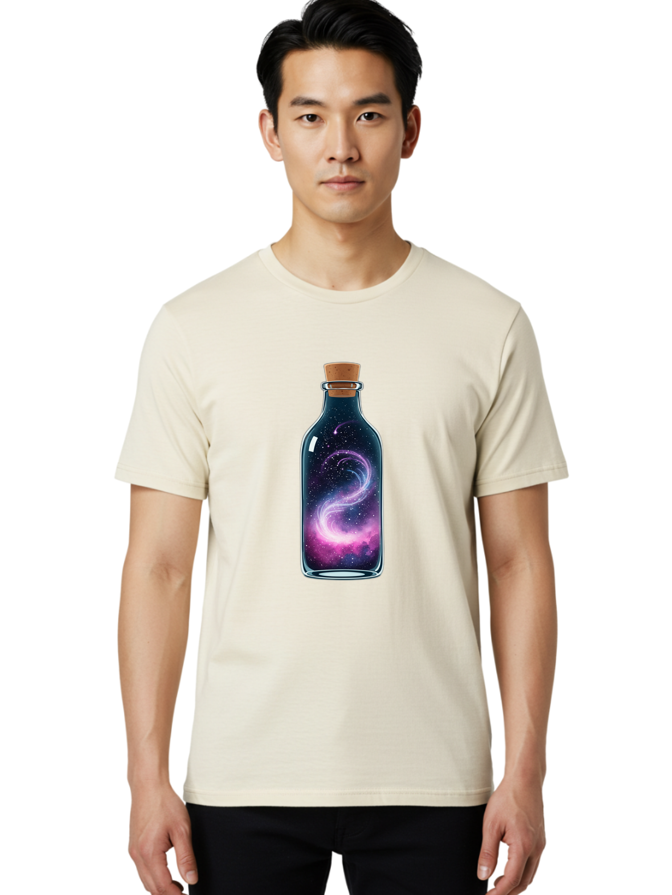 Galaxy-In-Bottle-20 Men'S Graphic Tee, 100% Cotton, Comfortable Casual Summer Wear, Machine Washable, Vintage Camera, Old Camera, Antique Camera, Black Camera, Classic Photography, Photography Equipment, Nostalgic Device, Film Camera, Baj032