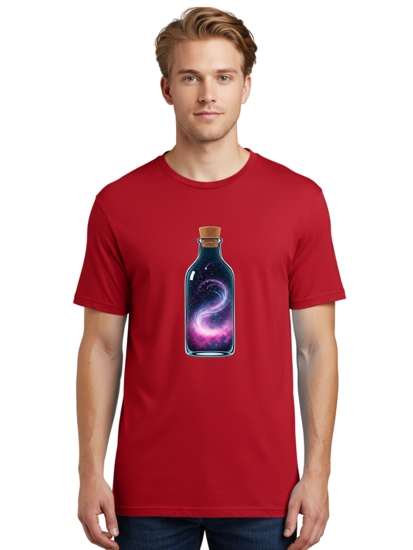 Galaxy-In-Bottle-20 Men'S Graphic Tee, 100% Cotton, Comfortable Casual Summer Wear, Machine Washable, Vintage Camera, Old Camera, Antique Camera, Black Camera, Classic Photography, Photography Equipment, Nostalgic Device, Film Camera, Baj032