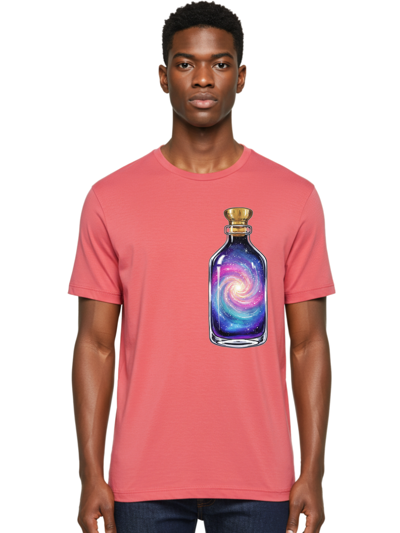 Galaxy-In-Bottle-21 Men'S Graphic Tee, 100% Cotton, Comfortable Casual Summer Wear, Machine Washable, Vintage Camera, Old Camera, Antique Camera, Black Camera, Classic Photography, Photography Equipment, Nostalgic Device, Film Camera, Baj033