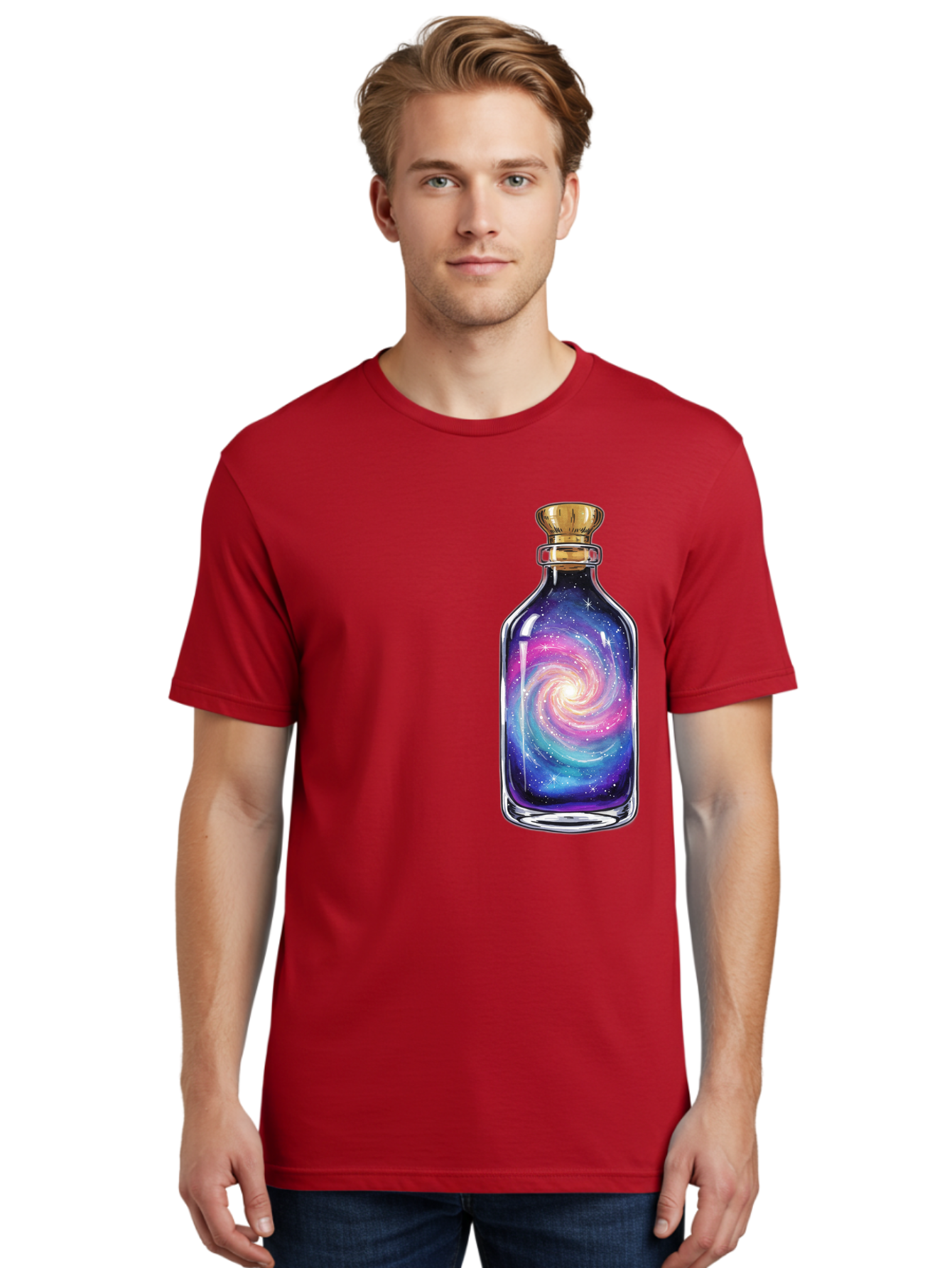 Galaxy-In-Bottle-21 Men'S Graphic Tee, 100% Cotton, Comfortable Casual Summer Wear, Machine Washable, Vintage Camera, Old Camera, Antique Camera, Black Camera, Classic Photography, Photography Equipment, Nostalgic Device, Film Camera, Baj033