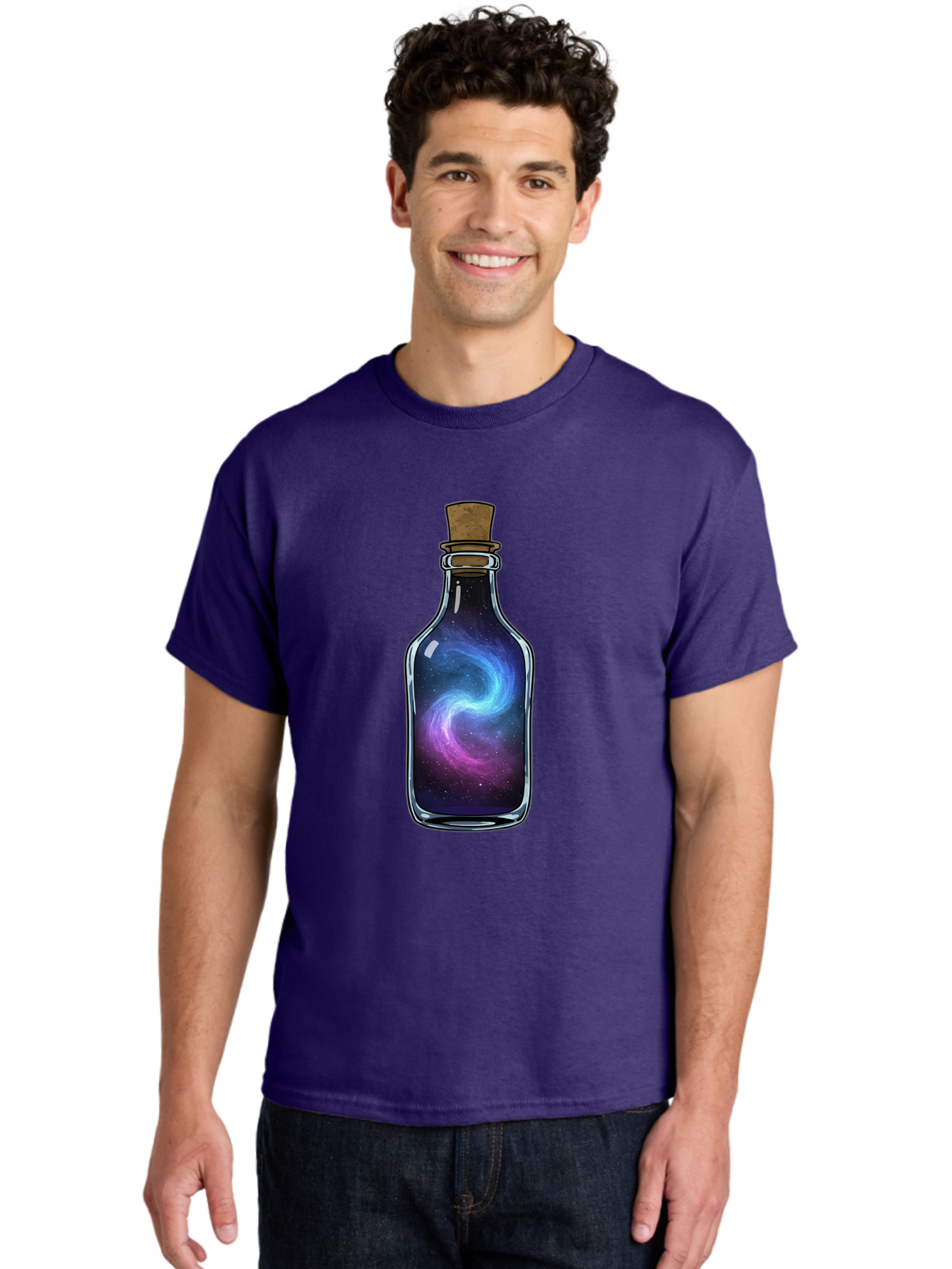 Galaxy-In-Bottle-22 Men'S Graphic Tee, 100% Cotton, Comfortable Casual Summer Wear, Machine Washable, Vintage Camera, Old Camera, Antique Camera, Black Camera, Classic Photography, Photography Equipment, Nostalgic Device, Film Camera, Baj034