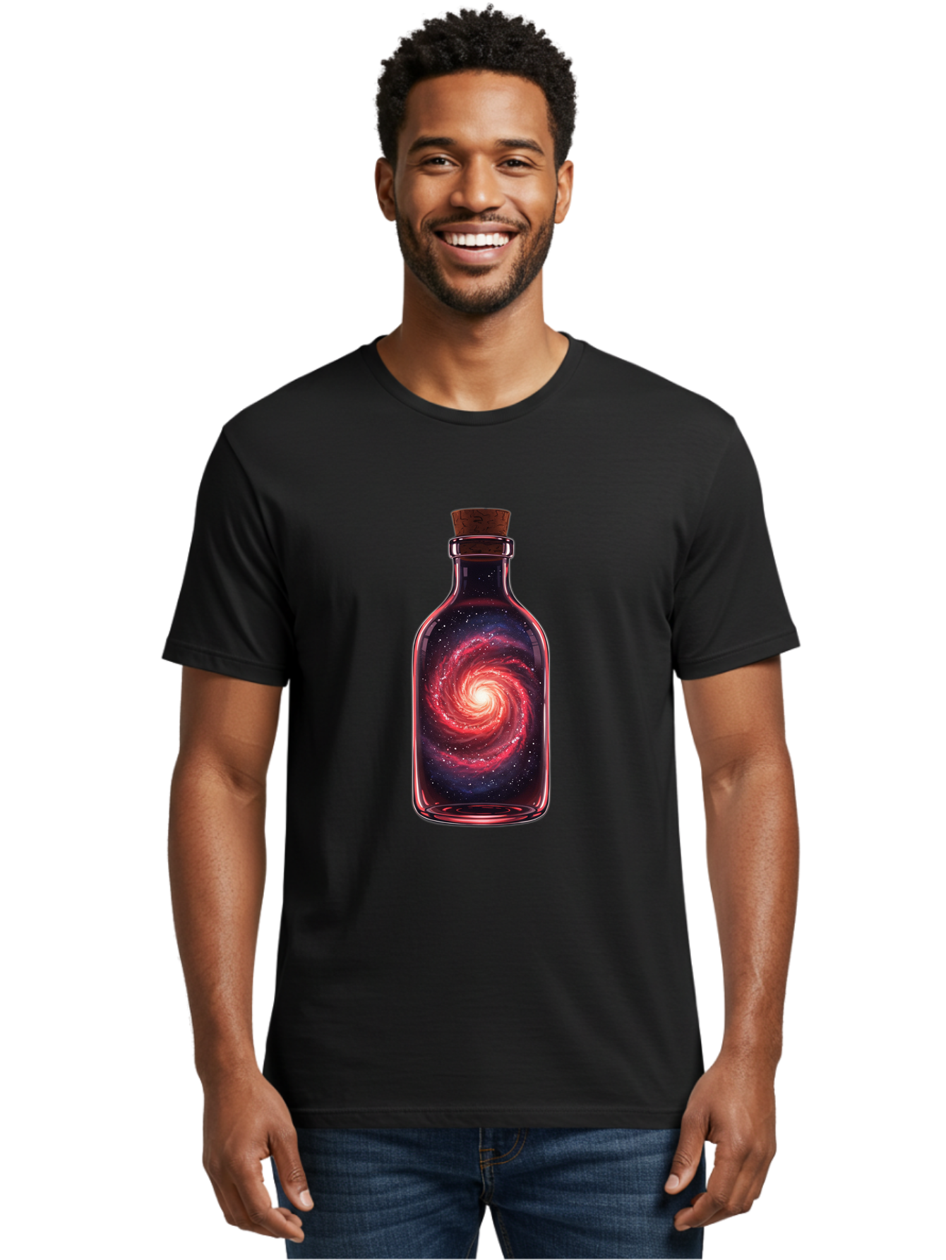 Galaxy-In-Bottle-23 Men'S Graphic Tee, 100% Cotton, Comfortable Casual Summer Wear, Machine Washable, Vintage Camera, Old Camera, Antique Camera, Black Camera, Classic Photography, Photography Equipment, Nostalgic Device, Film Camera, Baj035