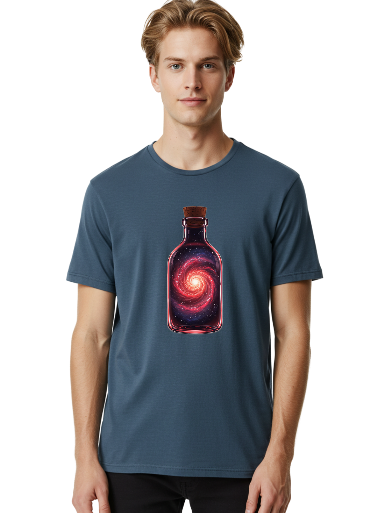 Galaxy-In-Bottle-23 Men'S Graphic Tee, 100% Cotton, Comfortable Casual Summer Wear, Machine Washable, Vintage Camera, Old Camera, Antique Camera, Black Camera, Classic Photography, Photography Equipment, Nostalgic Device, Film Camera, Baj035