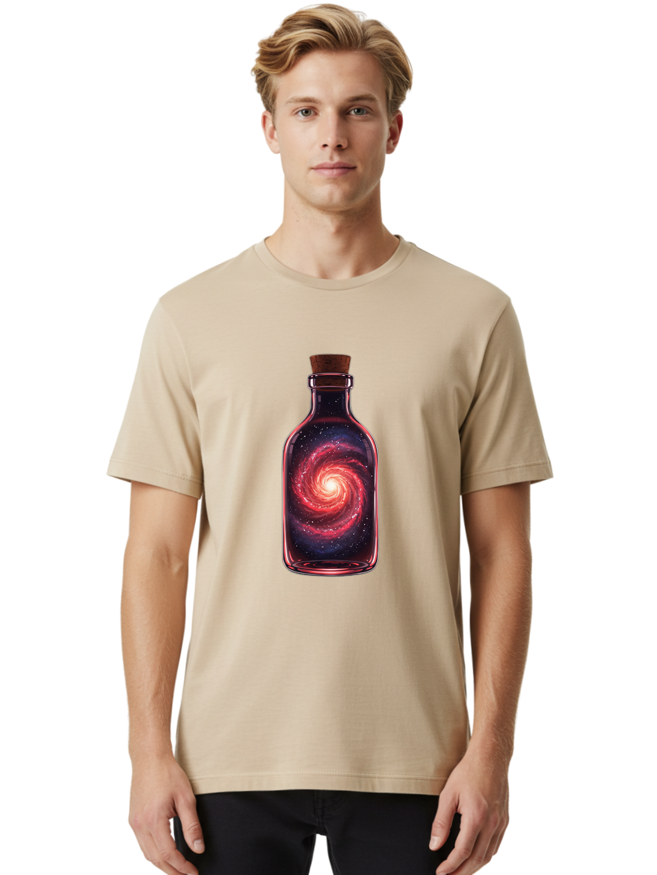 Galaxy-In-Bottle-23 Men'S Graphic Tee, 100% Cotton, Comfortable Casual Summer Wear, Machine Washable, Vintage Camera, Old Camera, Antique Camera, Black Camera, Classic Photography, Photography Equipment, Nostalgic Device, Film Camera, Baj035