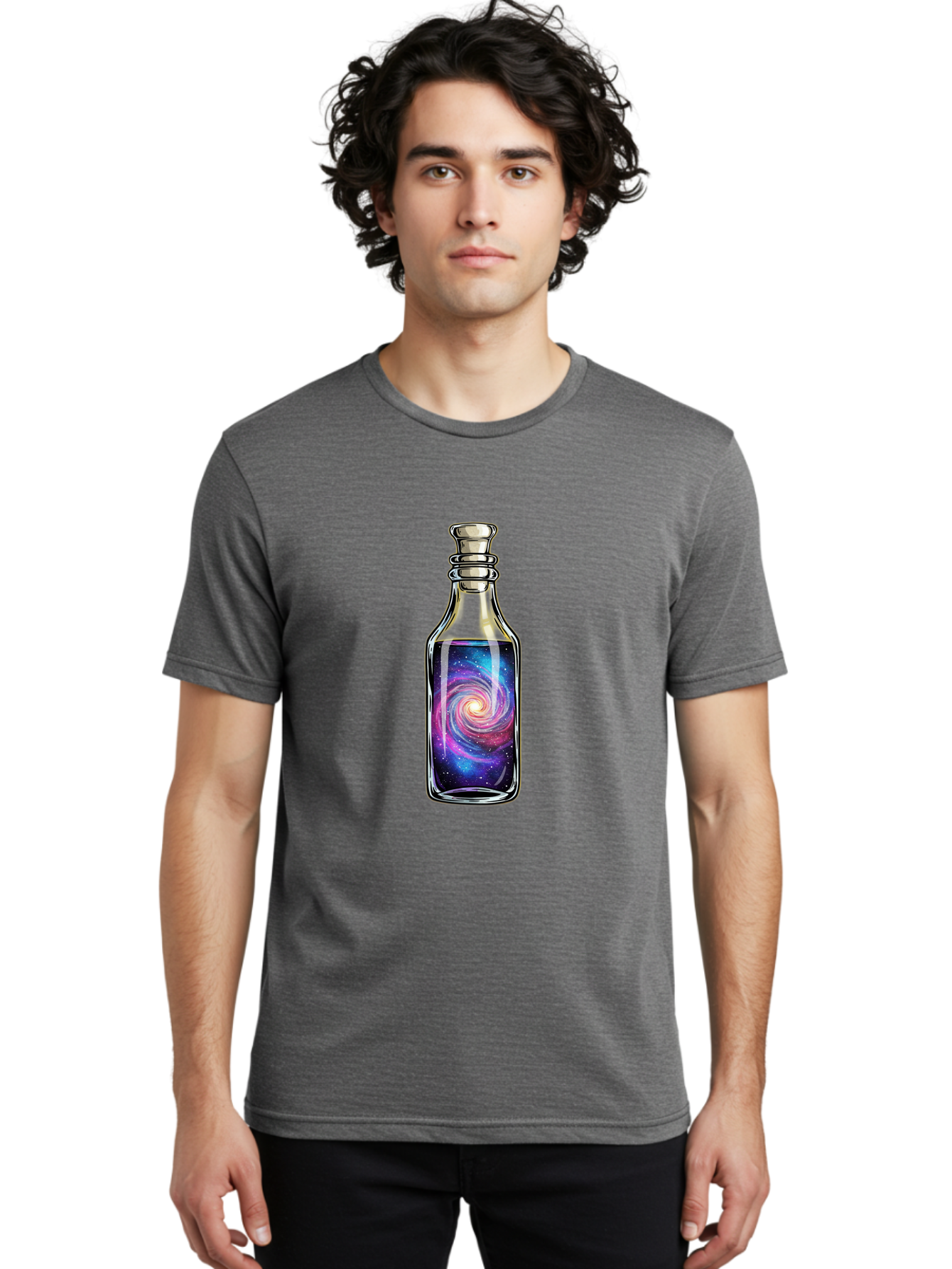 Galaxy-In-Bottle-24 Men'S Graphic Tee, 100% Cotton, Comfortable Casual Summer Wear, Machine Washable, Vintage Camera, Old Camera, Antique Camera, Black Camera, Classic Photography, Photography Equipment, Nostalgic Device, Film Camera, Baj036