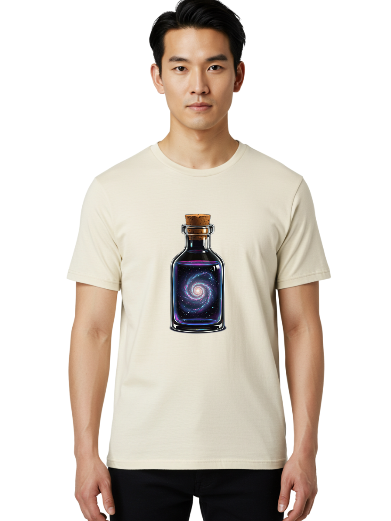 Galaxy-In-Bottle-25 Men'S Graphic Tee, 100% Cotton, Comfortable Casual Summer Wear, Machine Washable, Vintage Camera, Old Camera, Antique Camera, Black Camera, Classic Photography, Photography Equipment, Nostalgic Device, Film Camera, Baj037