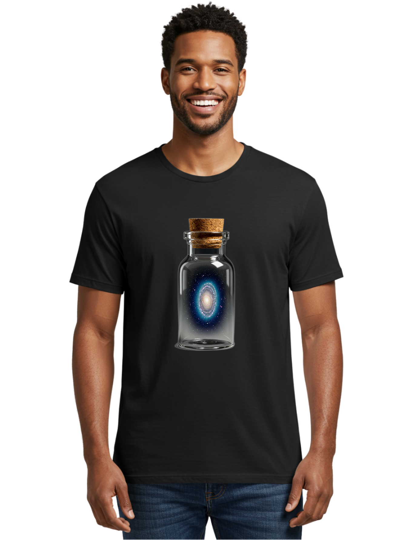 Galaxy-In-Bottle-26 Men'S Graphic Tee, 100% Cotton, Comfortable Casual Summer Wear, Machine Washable, Vintage Camera, Old Camera, Antique Camera, Black Camera, Classic Photography, Photography Equipment, Nostalgic Device, Film Camera, Baj038