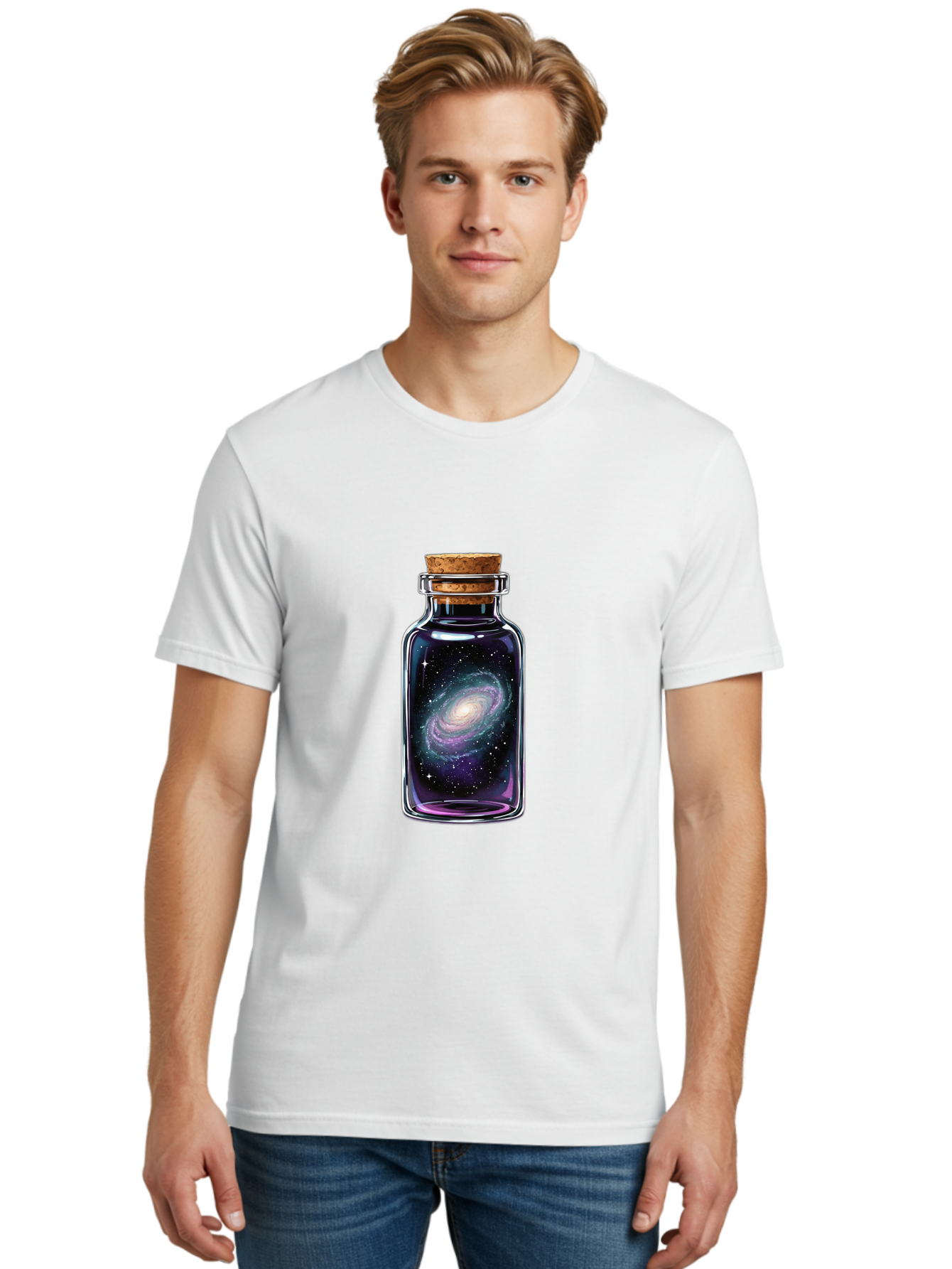 Galaxy-In-Bottle-27 Men'S Graphic Tee, 100% Cotton, Comfortable Casual Summer Wear, Machine Washable, Vintage Camera, Old Camera, Antique Camera, Black Camera, Classic Photography, Photography Equipment, Nostalgic Device, Film Camera, Baj039