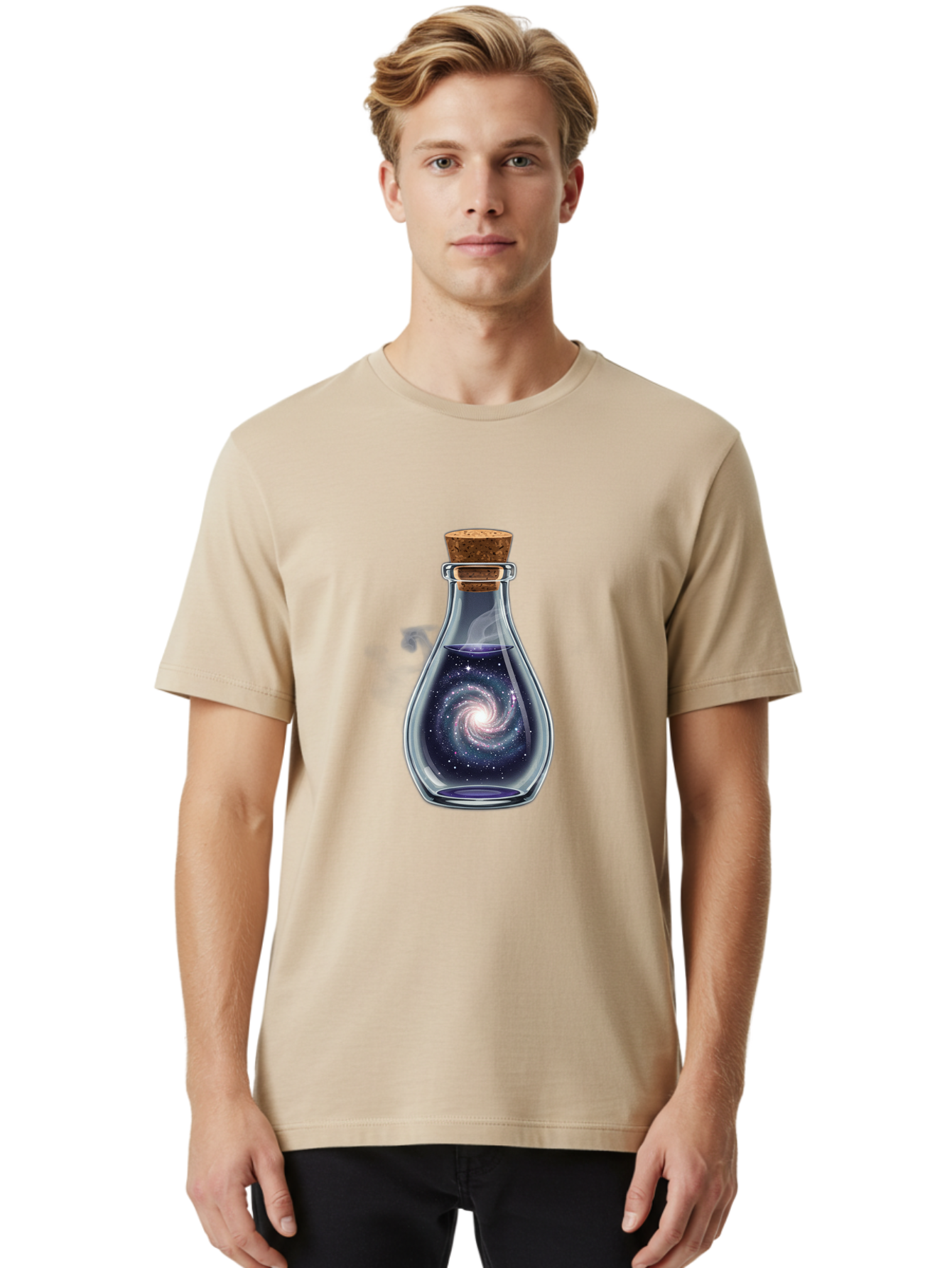 Galaxy-In-Bottle-28 Men'S Graphic Tee, 100% Cotton, Comfortable Casual Summer Wear, Machine Washable, Vintage Camera, Old Camera, Antique Camera, Black Camera, Classic Photography, Photography Equipment, Nostalgic Device, Film Camera, Baj040