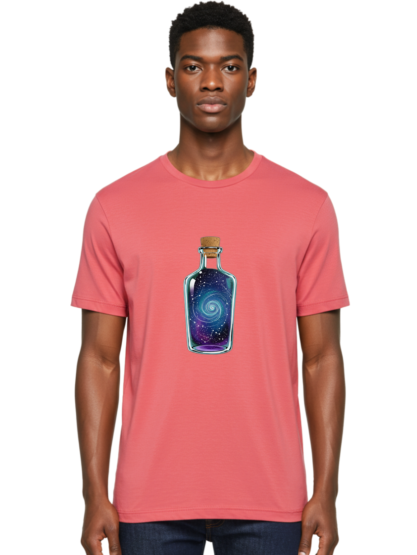 Galaxy-In-Bottle-5 Men'S Graphic Tee, 100% Cotton, Comfortable Casual Summer Wear, Machine Washable, Vintage Camera, Old Camera, Antique Camera, Black Camera, Classic Photography, Photography Equipment, Nostalgic Device, Film Camera, Baj043