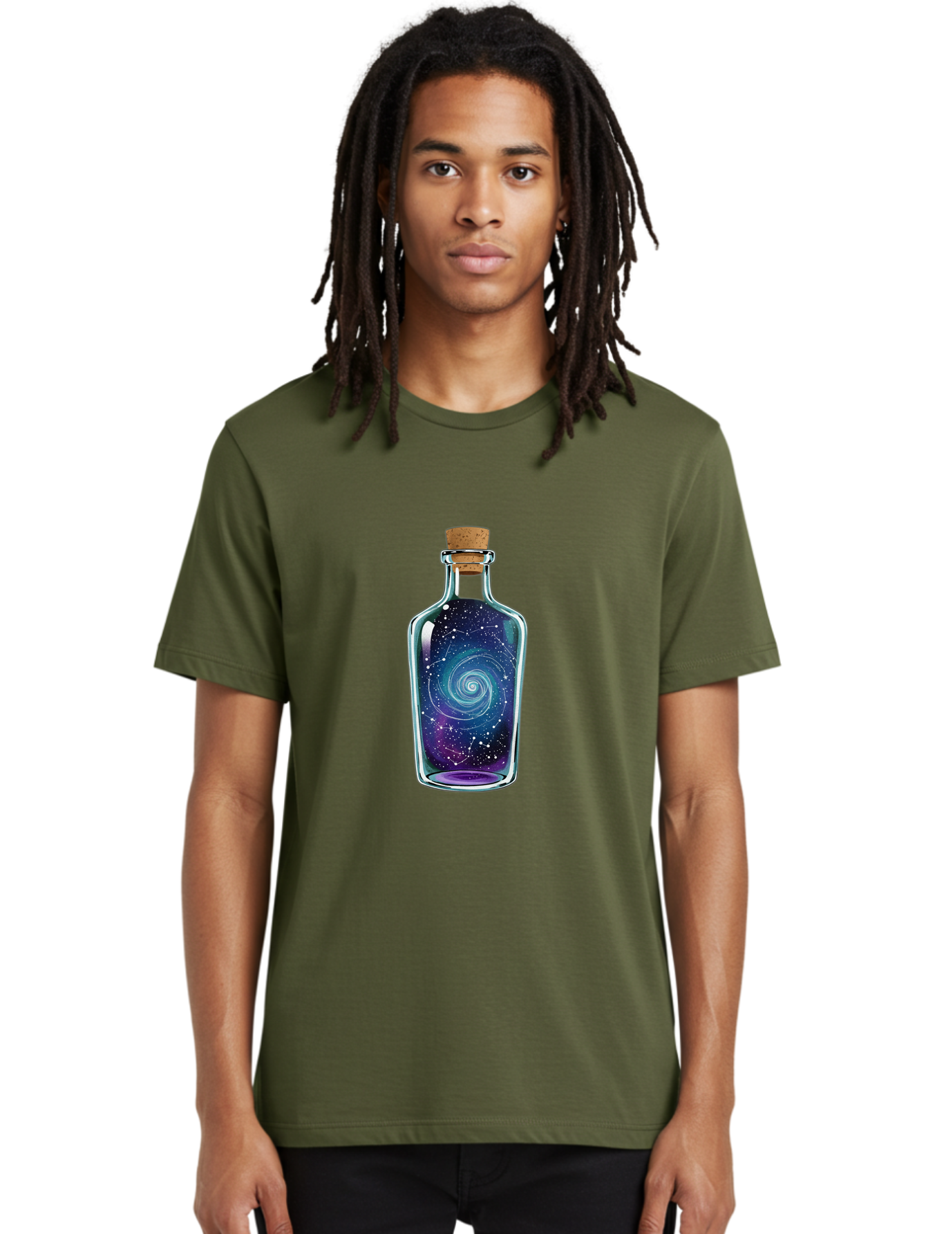 Galaxy-In-Bottle-5 Men'S Graphic Tee, 100% Cotton, Comfortable Casual Summer Wear, Machine Washable, Vintage Camera, Old Camera, Antique Camera, Black Camera, Classic Photography, Photography Equipment, Nostalgic Device, Film Camera, Baj043