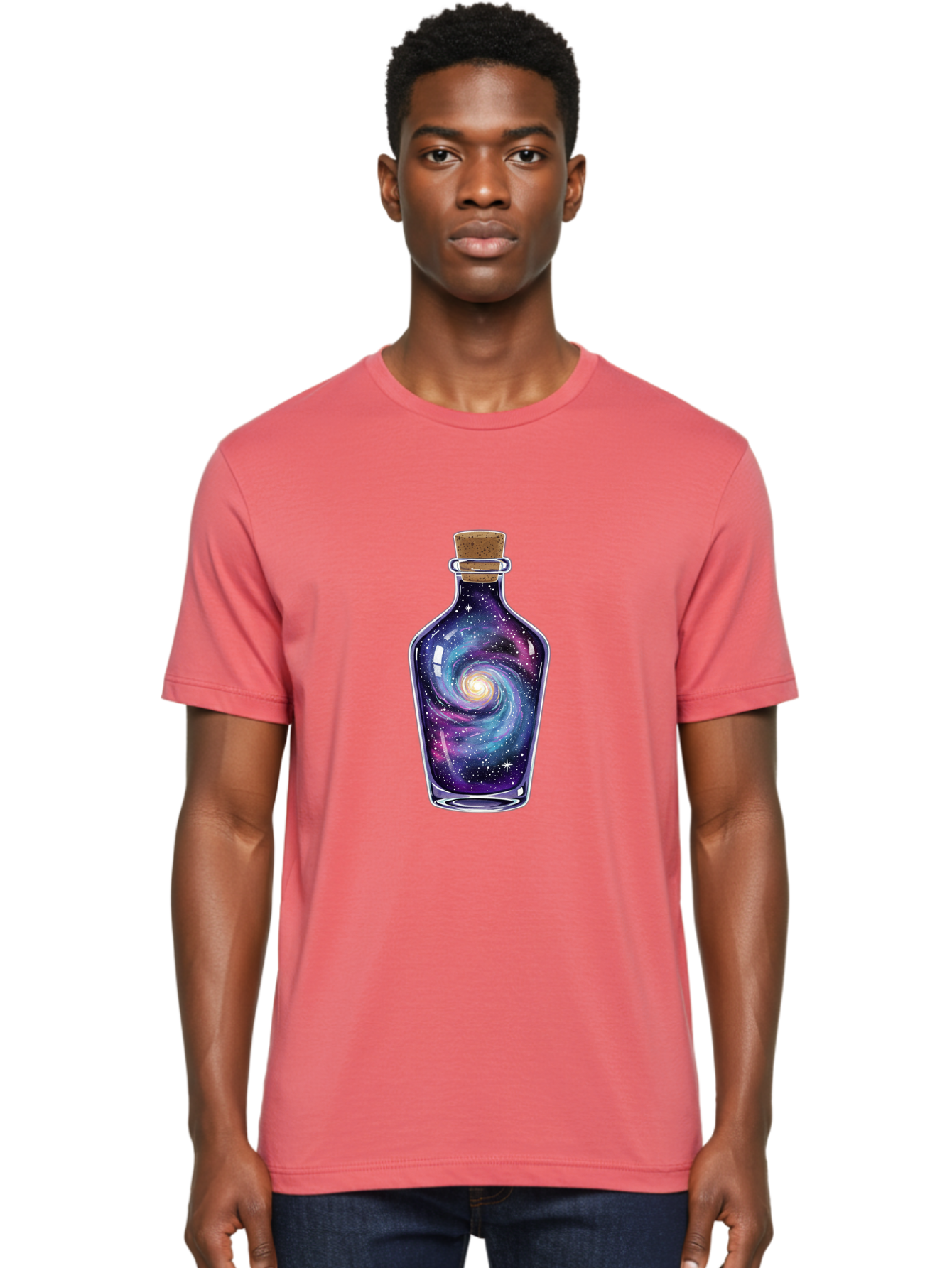 Galaxy-In-Bottle-6 Men'S Graphic Tee, 100% Cotton, Comfortable Casual Summer Wear, Machine Washable, Vintage Camera, Old Camera, Antique Camera, Black Camera, Classic Photography, Photography Equipment, Nostalgic Device, Film Camera, Baj044