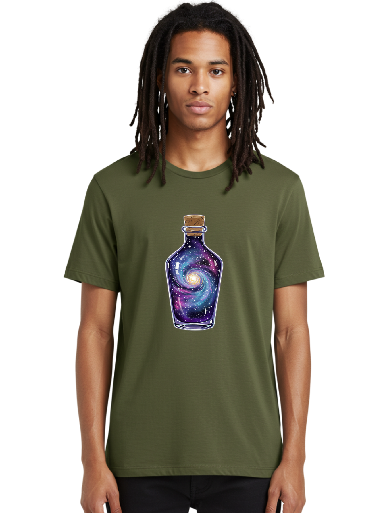 Galaxy-In-Bottle-6 Men'S Graphic Tee, 100% Cotton, Comfortable Casual Summer Wear, Machine Washable, Vintage Camera, Old Camera, Antique Camera, Black Camera, Classic Photography, Photography Equipment, Nostalgic Device, Film Camera, Baj044