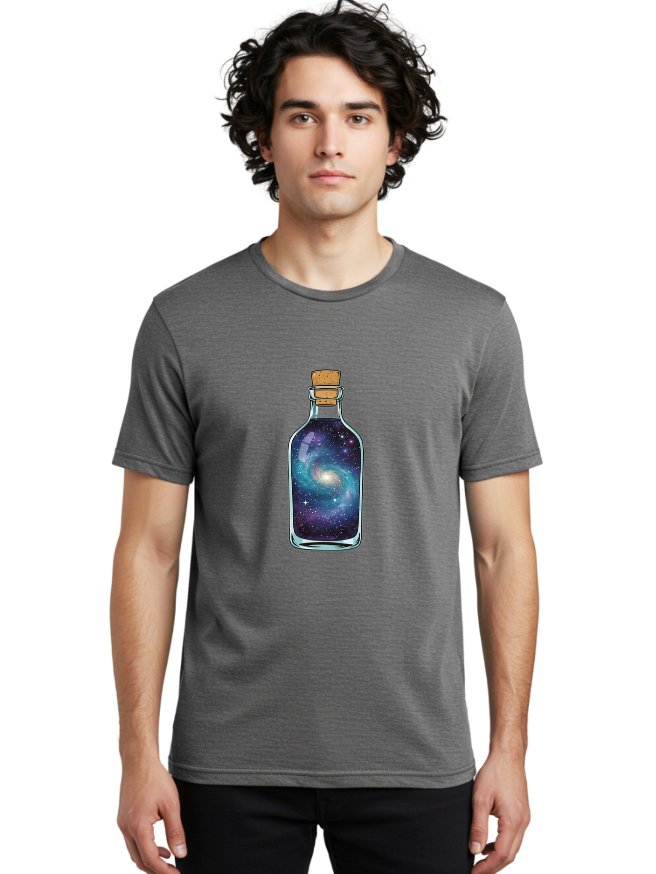 Galaxy-In-Bottle-7 Men'S Graphic Tee, 100% Cotton, Comfortable Casual Summer Wear, Machine Washable, Vintage Camera, Old Camera, Antique Camera, Black Camera, Classic Photography, Photography Equipment, Nostalgic Device, Film Camera, Baj045