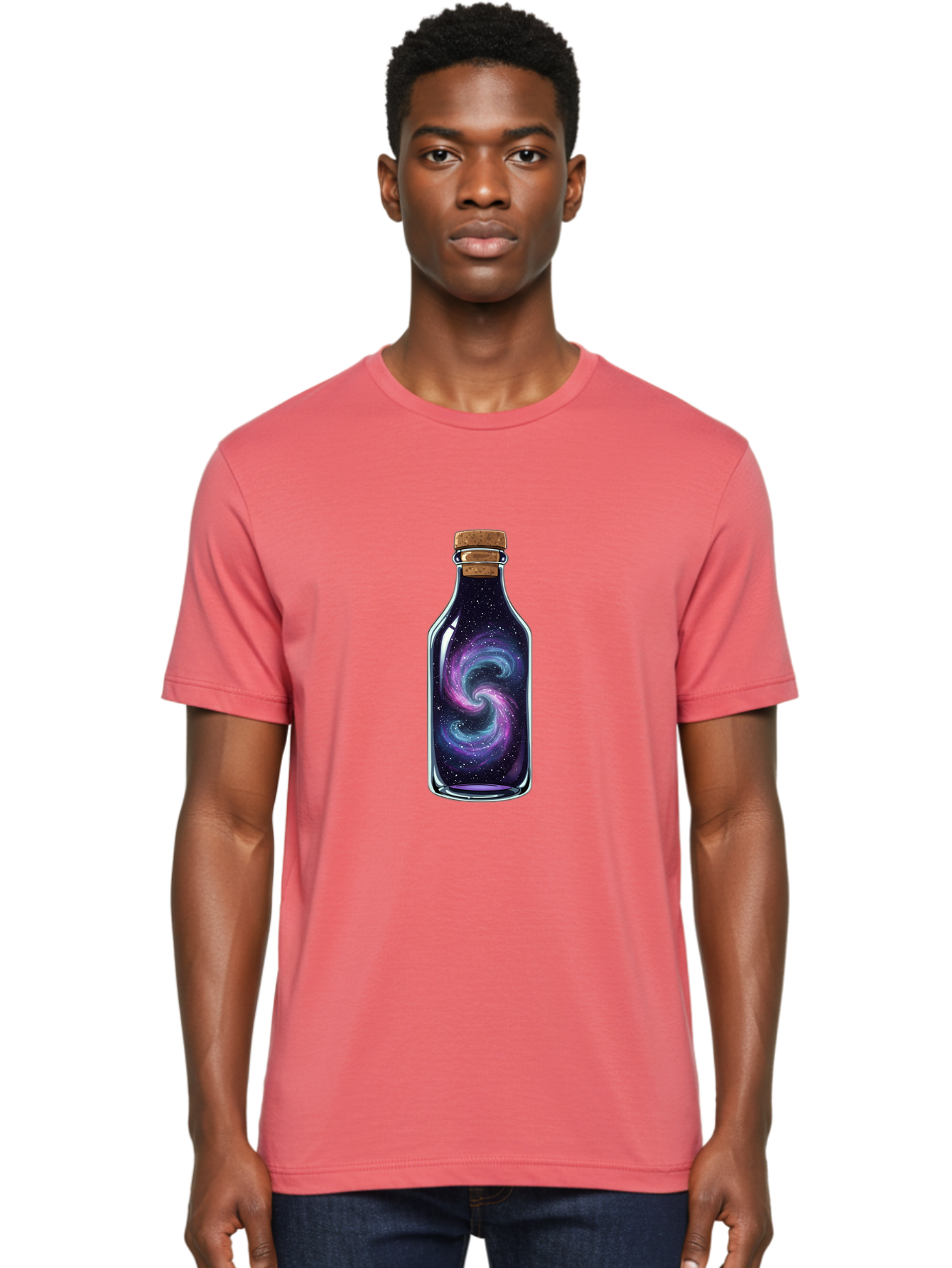 Galaxy-In-Bottle-8 Men'S Graphic Tee, 100% Cotton, Comfortable Casual Summer Wear, Machine Washable, Vintage Camera, Old Camera, Antique Camera, Black Camera, Classic Photography, Photography Equipment, Nostalgic Device, Film Camera, Baj046