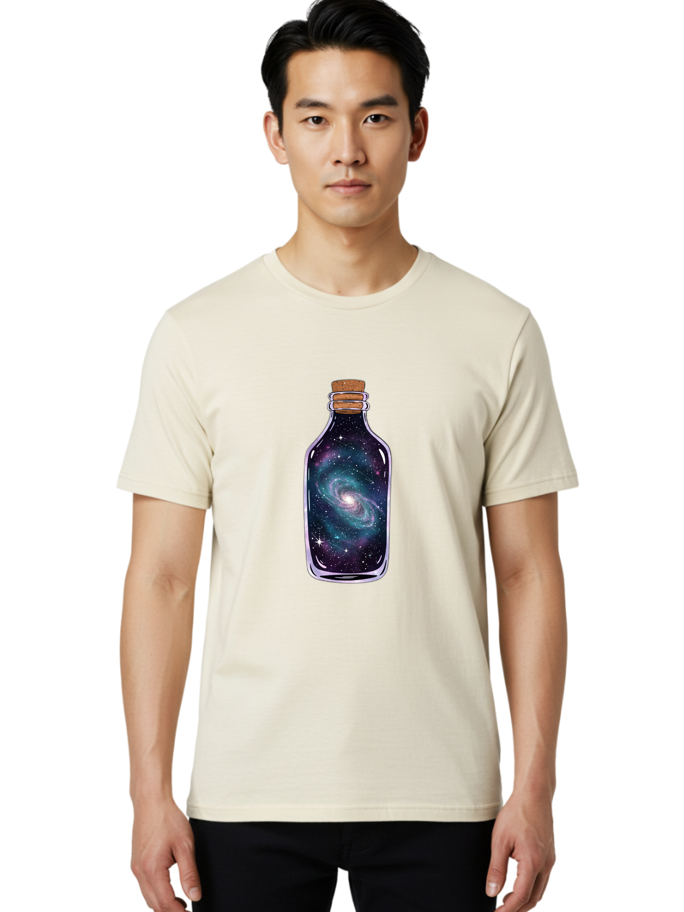 Galaxy-In-Bottle-9 Men'S Graphic Tee, 100% Cotton, Comfortable Casual Summer Wear, Machine Washable, Vintage Camera, Old Camera, Antique Camera, Black Camera, Classic Photography, Photography Equipment, Nostalgic Device, Film Camera, Baj047