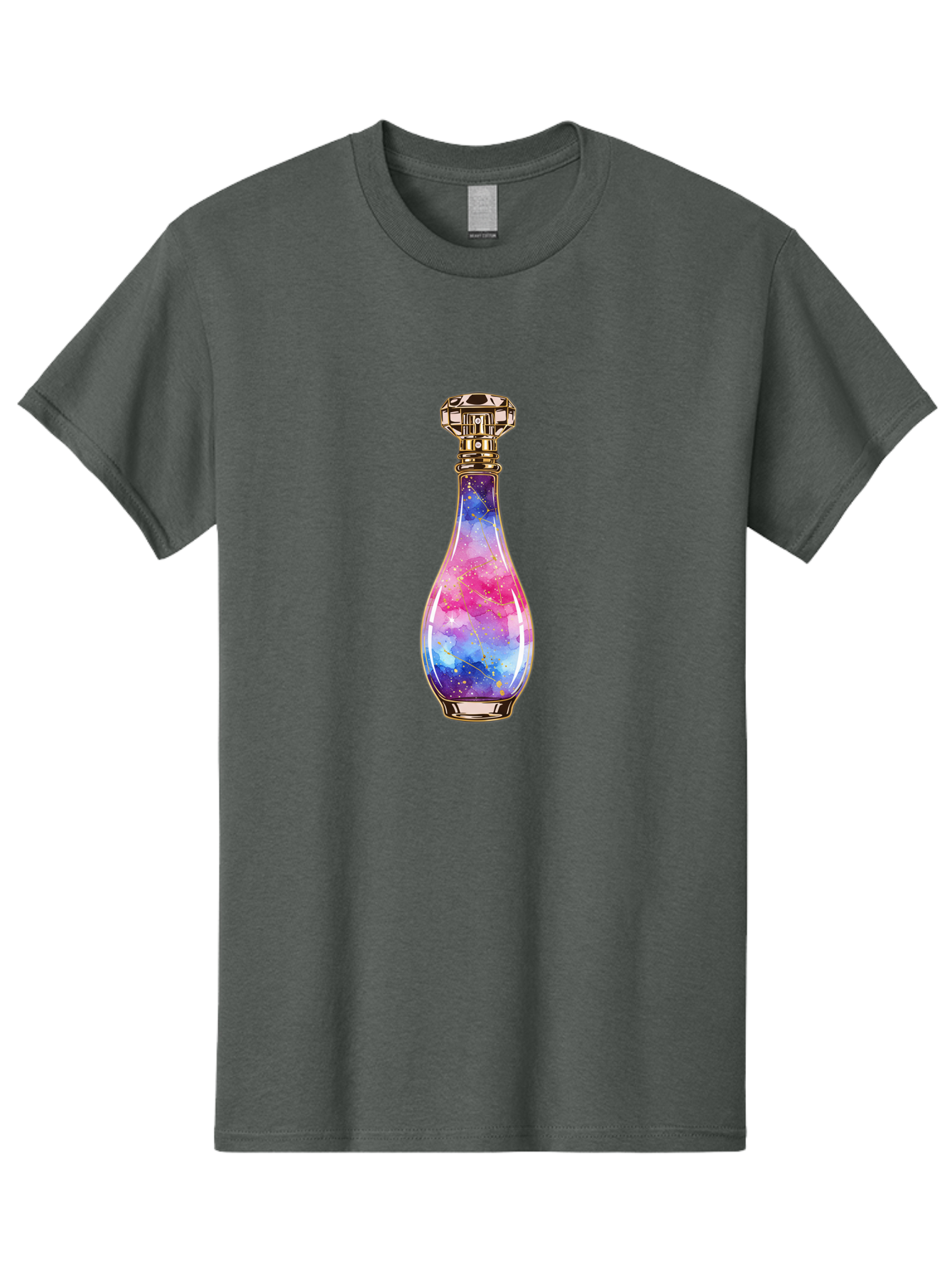 Galaxy-Perfume-Bottle-1 Men'S Graphic Tee, 100% Cotton, Comfortable Casual Summer Wear, Machine Washable, Vintage Camera, Old Camera, Antique Camera, Black Camera, Classic Photography, Photography Equipment, Nostalgic Device, Film Camera, Baj050